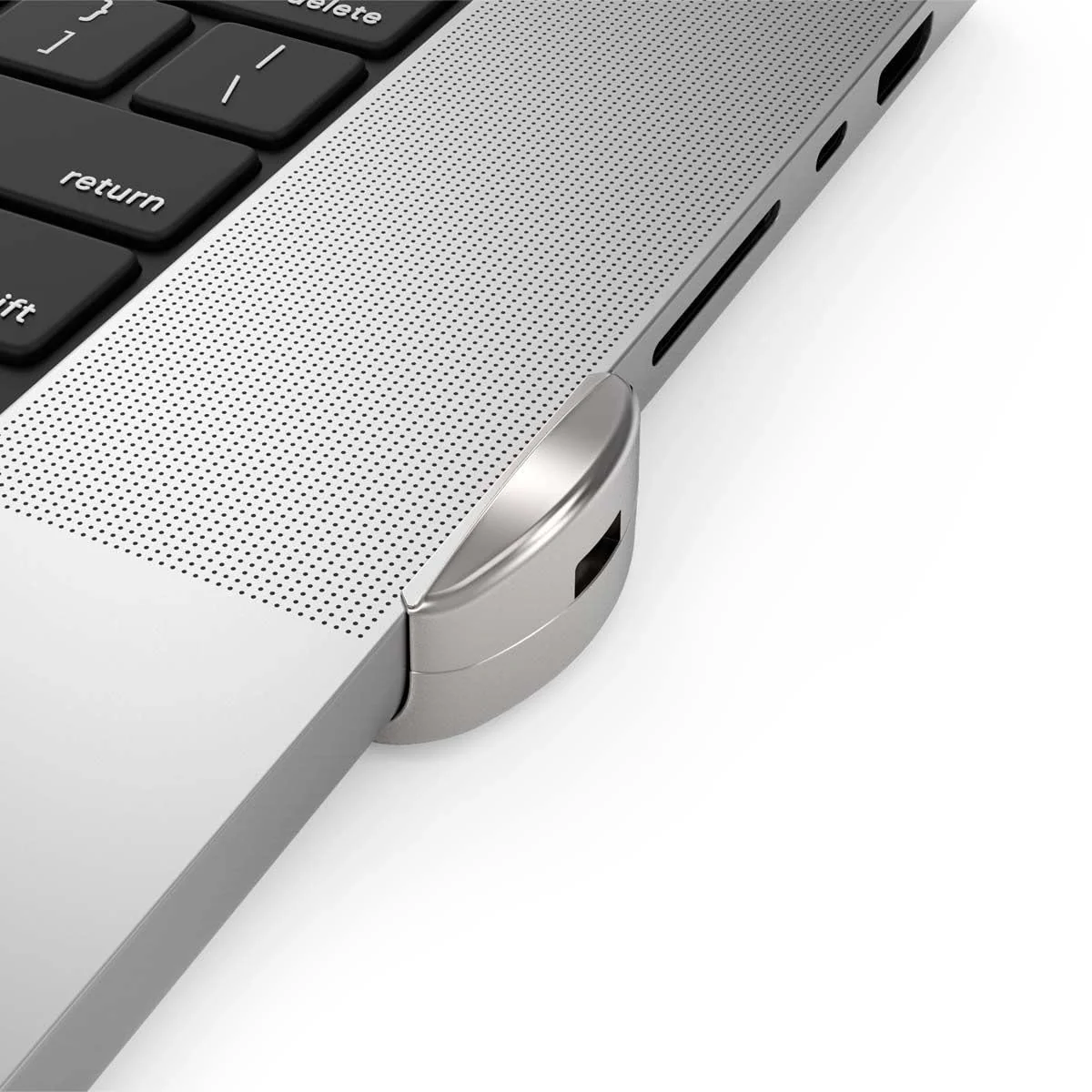 Compulocks Ledge Lock Adapter and keyed Cable Lock for M1,M2 & M3 MacBook Pro 16" Silver - Image 4