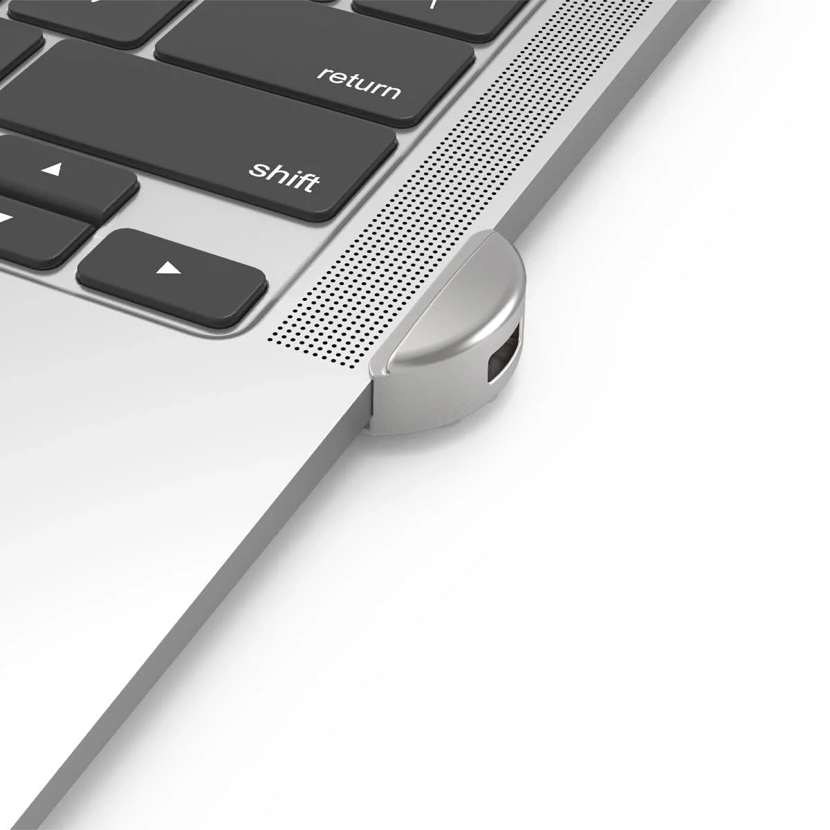 Compulocks Ledge Lock Adapter for MacBook Pro 14" M1, M2 & M3 with Combination Cable Lock Silver - Image 3