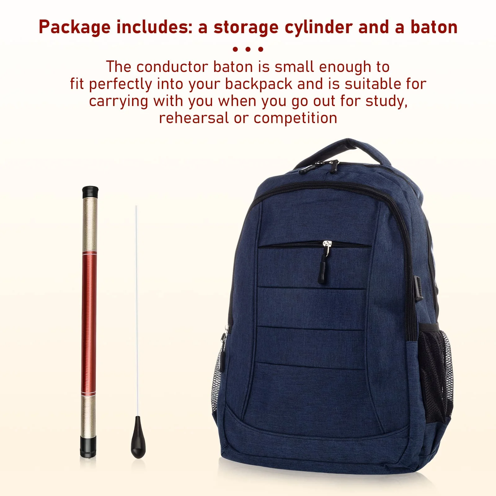 Conducting Baton, Conductor Baton, Music Baton, Orchestra Baton With Storage Cylinder Ebony Handle, Music Baton for Choral Orchestral Concerts (Ebony Handle) - Image 4