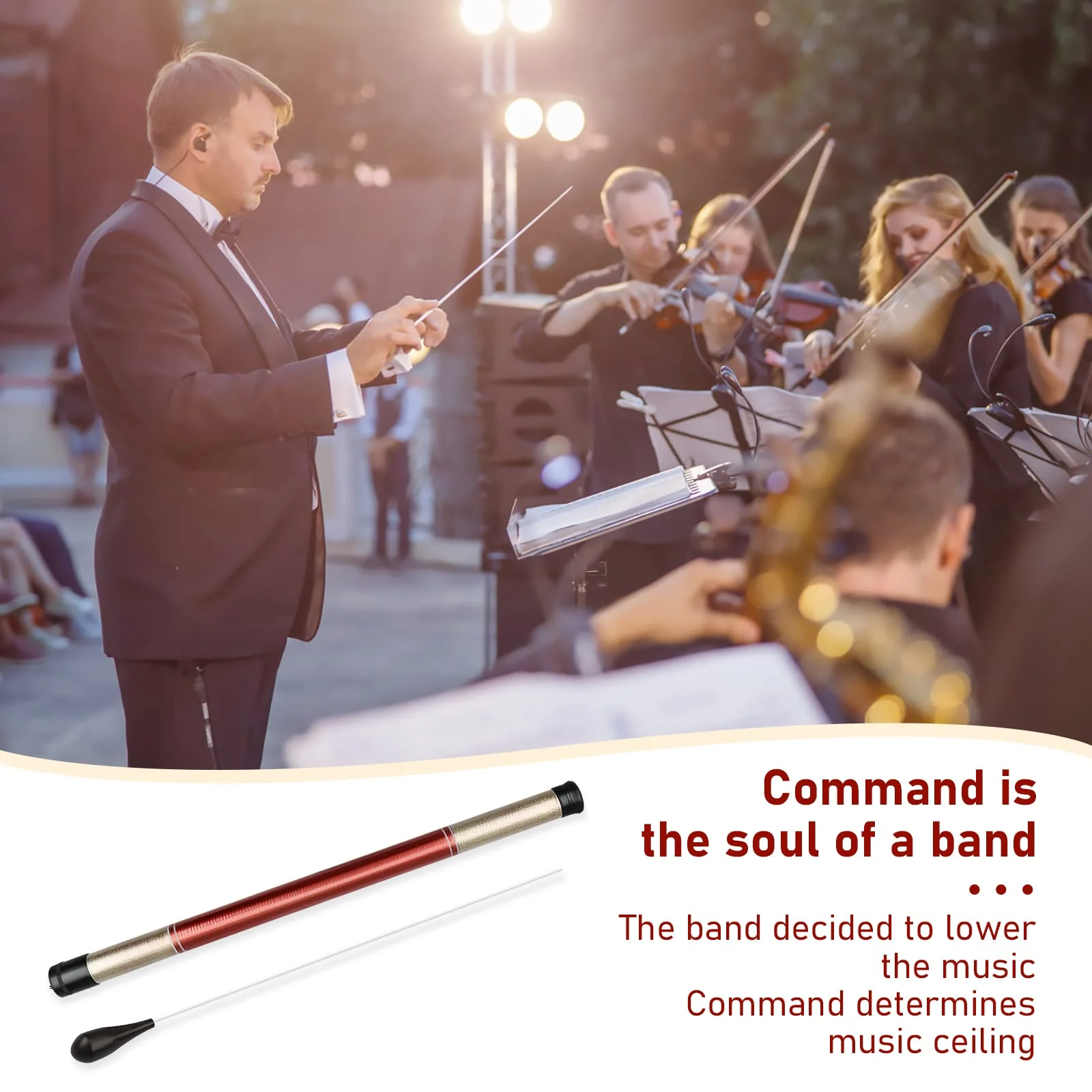 Conducting Baton, Conductor Baton, Music Baton, Orchestra Baton With Storage Cylinder Ebony Handle, Music Baton for Choral Orchestral Concerts (Ebony Handle) - Image 6