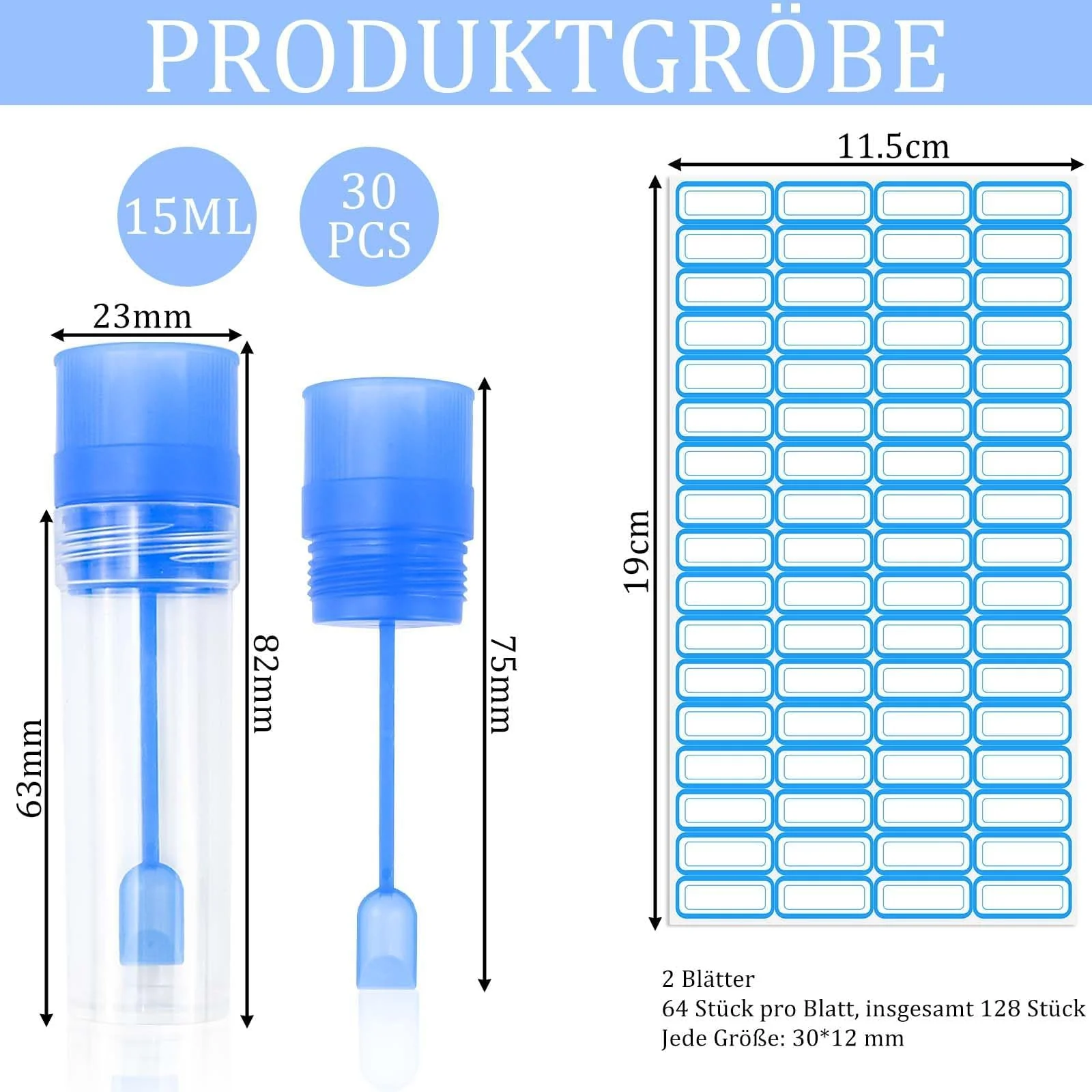 CONJURAIDE Pack of 30 Chair Sample Tubes, Sample Tubes 15 ml Faecal Sample Tubes Dog Cat Chair Sample Chair Tube Examination Tube with Spoon Protective Cover for Chair Sample Pets for Testing - Image 2