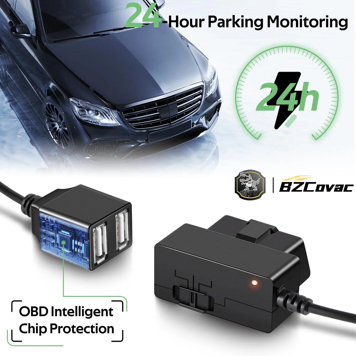 Constant Power Cable for Garmin Dash Cam, OBD-II Port Adapter with Dual USB for Car Charging, Supports Multiple Parking Modes - Image 2
