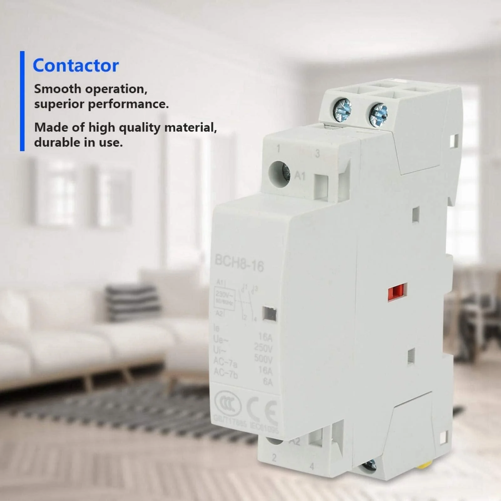 Contactor, 220 V/230 V, DIN rail, household AC contactor, 16 A contactor, number of main contacts, 2P, 2NO 50/60 Hz, circuit control - Image 3
