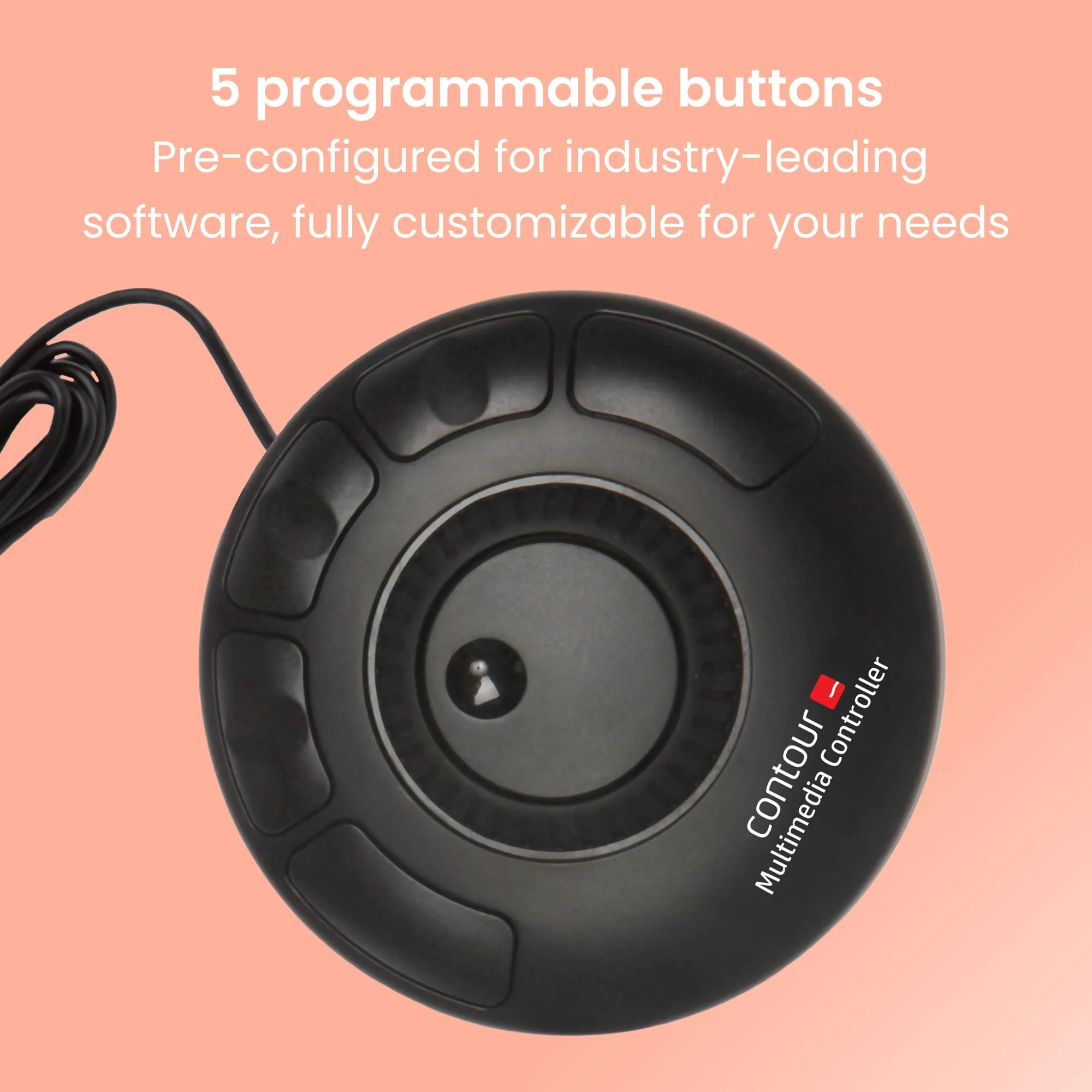 Contour Design ShuttleXpress - Editing Shuttle with 5 Programmable Buttons - Ergonomic Video Editing Equipment Compatible with Mac and PC Systems - Image 7