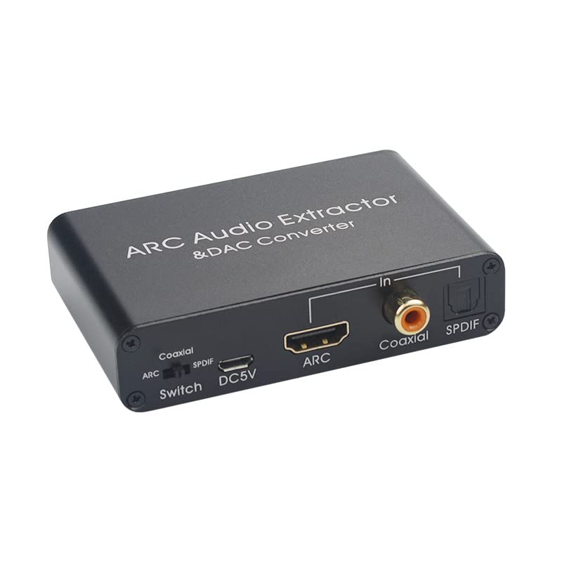 Converter HDTV-Compatible Audio Adapter DAC ARC L/R Coaxial SPDIF Jack Extractor Return Channel 3.5mm Headphone for TV(Cable not Included) - Image 7