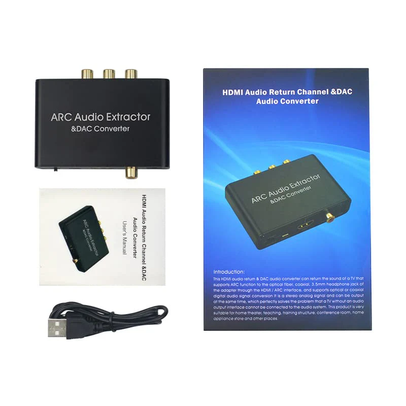 Converter HDTV-Compatible Audio Adapter DAC ARC L/R Coaxial SPDIF Jack Extractor Return Channel 3.5mm Headphone for TV(Cable not Included) - Image 9
