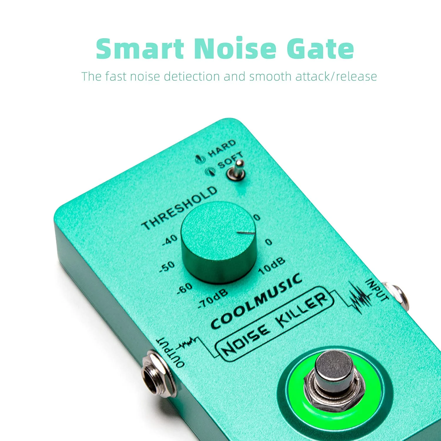 COOLMUSIC C-CS02 Noise Guitar Effect Pedal, Noise Killer Guitar Pedal Noise Suppressor Effect 2 Modes for Electric Guitar and Bass True Bypass - Image 3