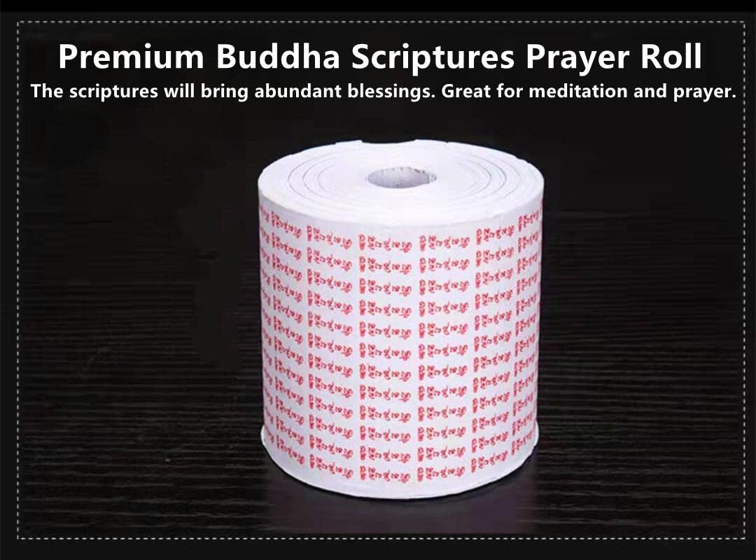 Copper Large Hand Held Prayer Wheel with Tibetan Buddhist Six-Character Truth Premium Buddha Scriptures, Wooden Handle Prayer Wheel for Praying, Blessing, Meditation, Healing, Relaxing, Yoga - Image 4