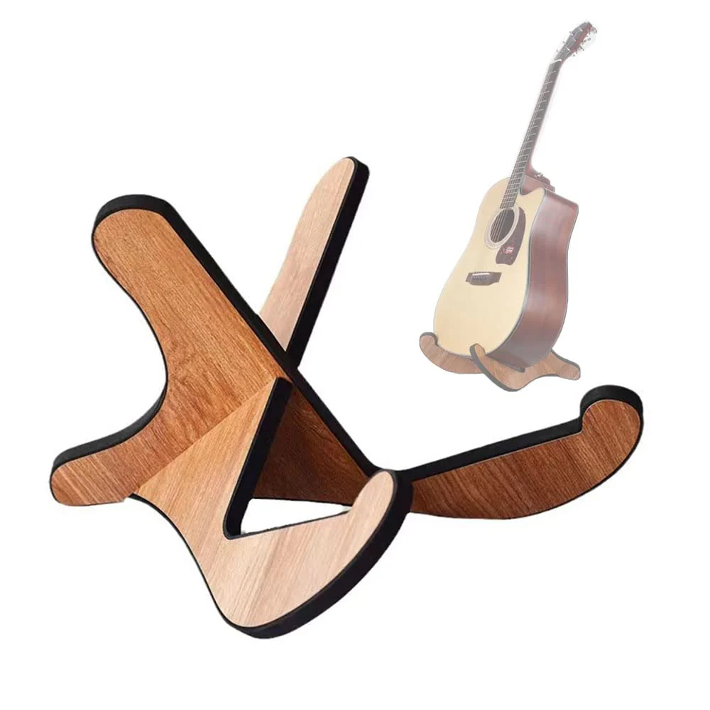 Coret Universal Portable Wooden Guitar Stand, Acoustic and Classical Guitar Stand,Portable Guitar Stand Holder, with Non Slip EVA Padding