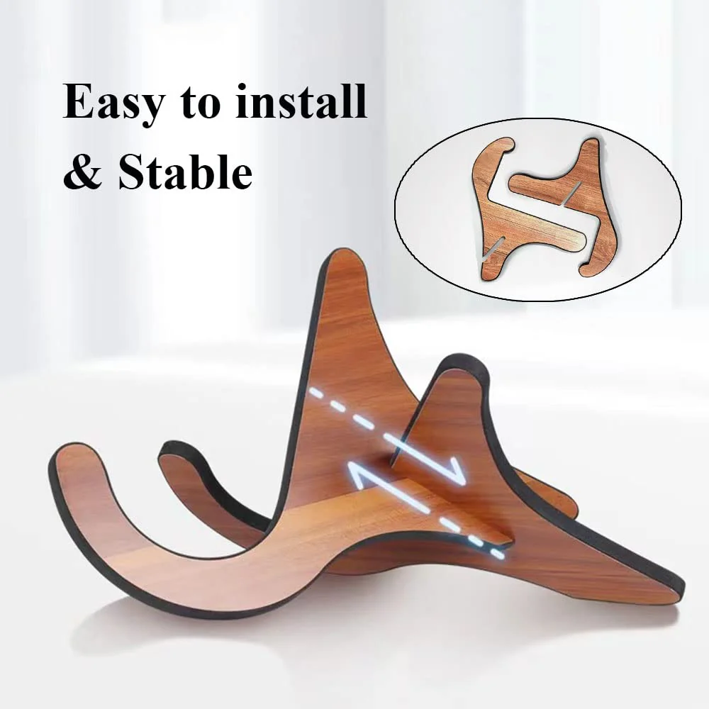Coret Universal Portable Wooden Guitar Stand, Acoustic and Classical Guitar Stand,Portable Guitar Stand Holder, with Non Slip EVA Padding - Image 4