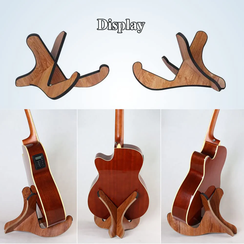 Coret Universal Portable Wooden Guitar Stand, Acoustic and Classical Guitar Stand,Portable Guitar Stand Holder, with Non Slip EVA Padding - Image 6