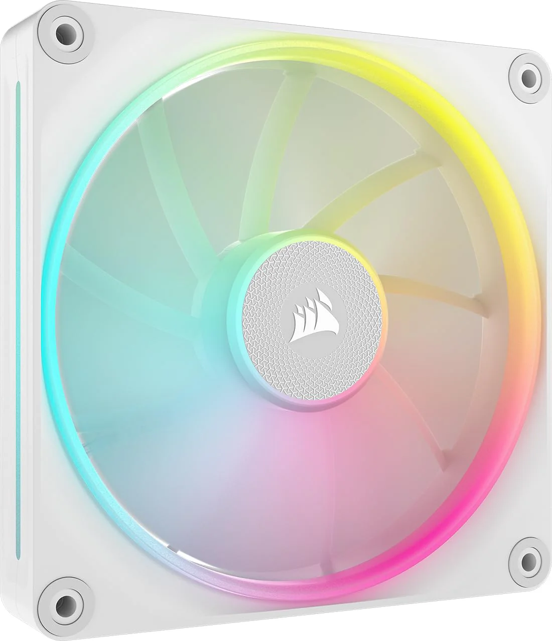 CORSAIR iCUE Link LX140 RGB 140mm PWM Fan Single Pack – Dual Light Loops – Requires iCUE Link System Hub (Sold Separately) – CORSAIR AirGuide Technology – White 1 x 140mm