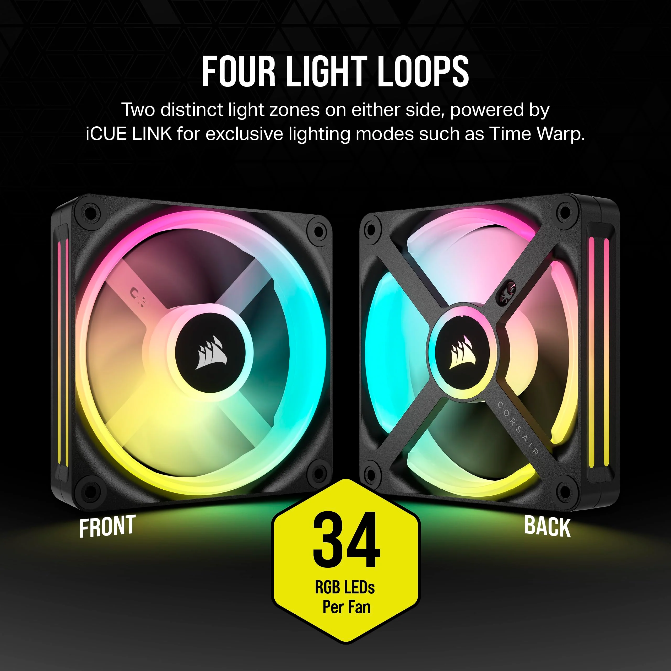 Corsair iCUE LINK QX120 RGB 120mm Magnetic Dome RGB Single Fan - Black Single (120mm) - Image 5