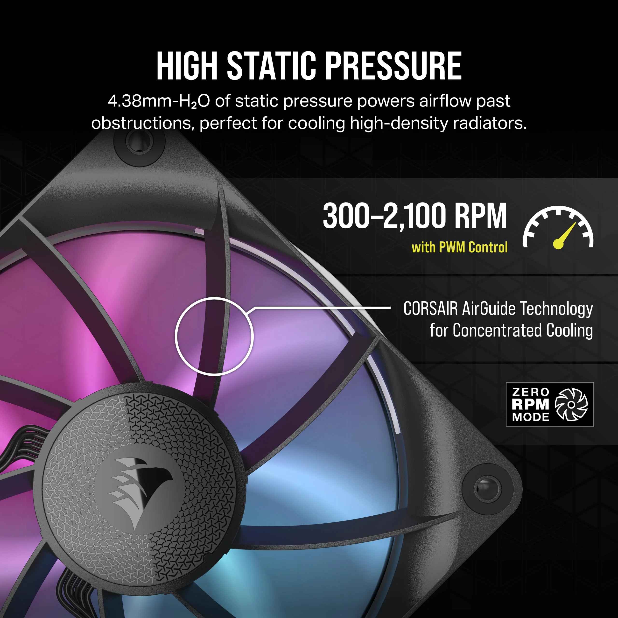 CORSAIR iCUE Link RX120 RGB 120mm PWM Fan - Magnetic Dome Bearing - Single Fan - Black 1 x 120mm - Image 5