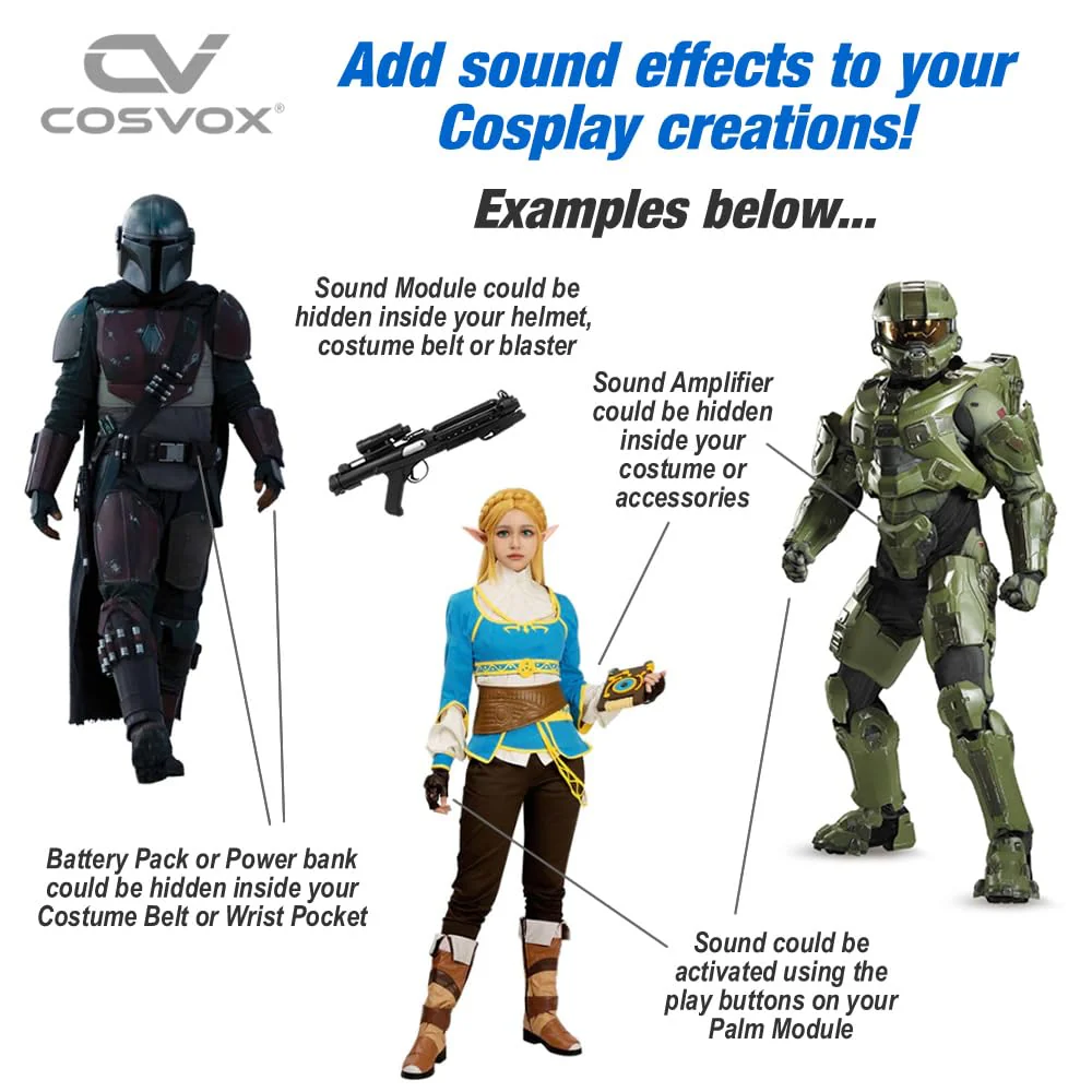 Cosplay Sound Effects Module. DIY Recordable Audio MP3 Sound Chip with 4 Push Buttons, 8MB Memory. Add Sound Effects or Music to Your Cosplay Costume Accessories, Crafts, Props and Replicas. - Image 8