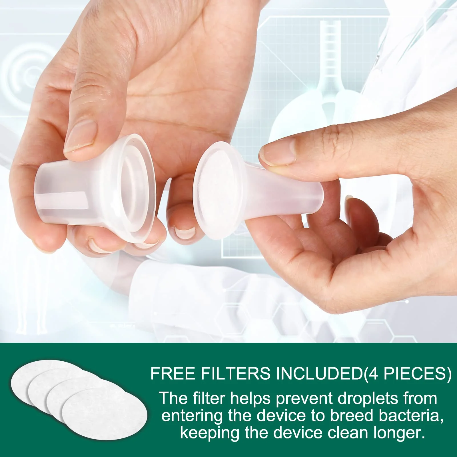 Cotton Pads and Mouthpiece, Replacement Kit for Giyosk (Pads - 20 PCS) - Image 2