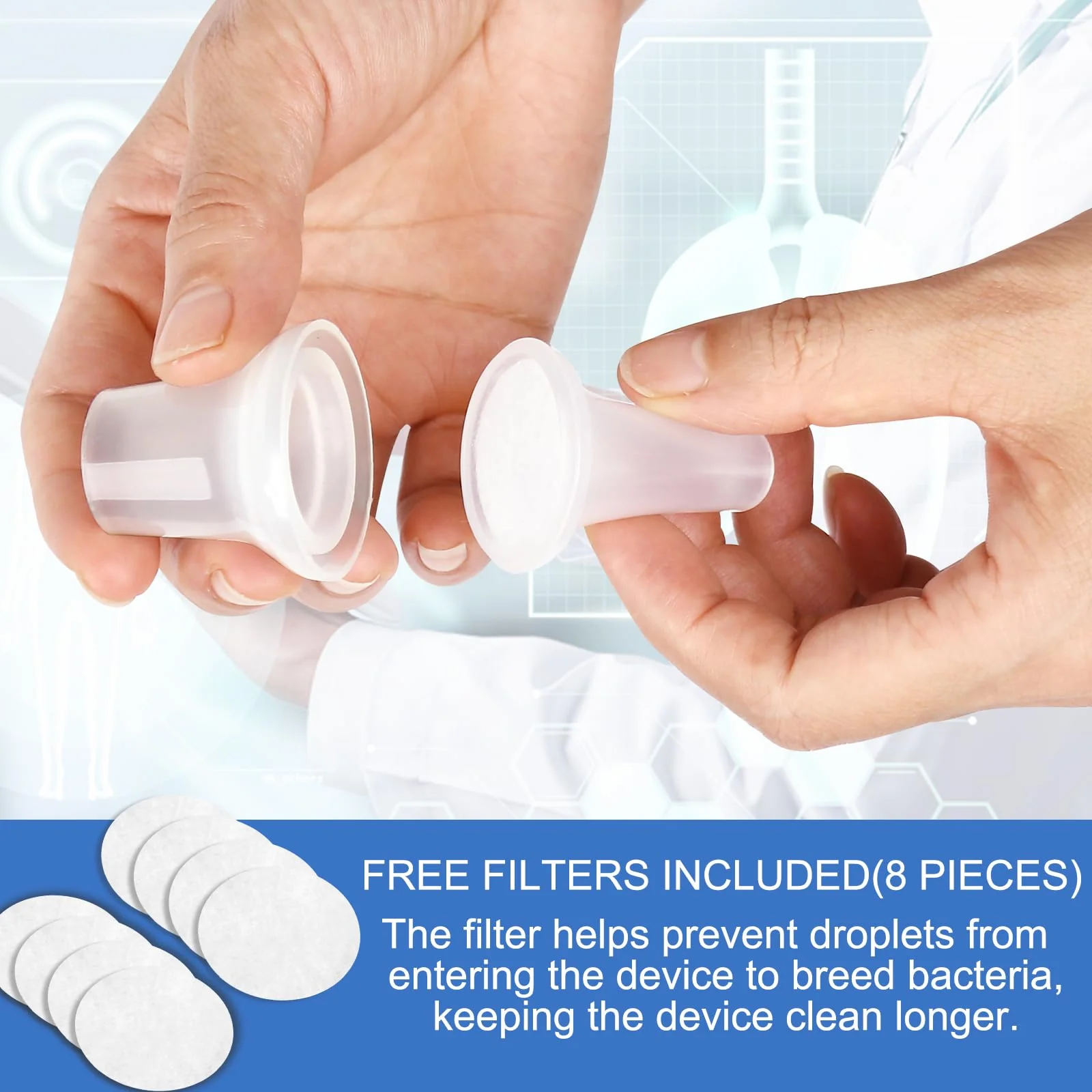 Cotton Pads and Mouthpiece, Replacement Kit for Giyosk (Pads - 20 PCS) - Image 3