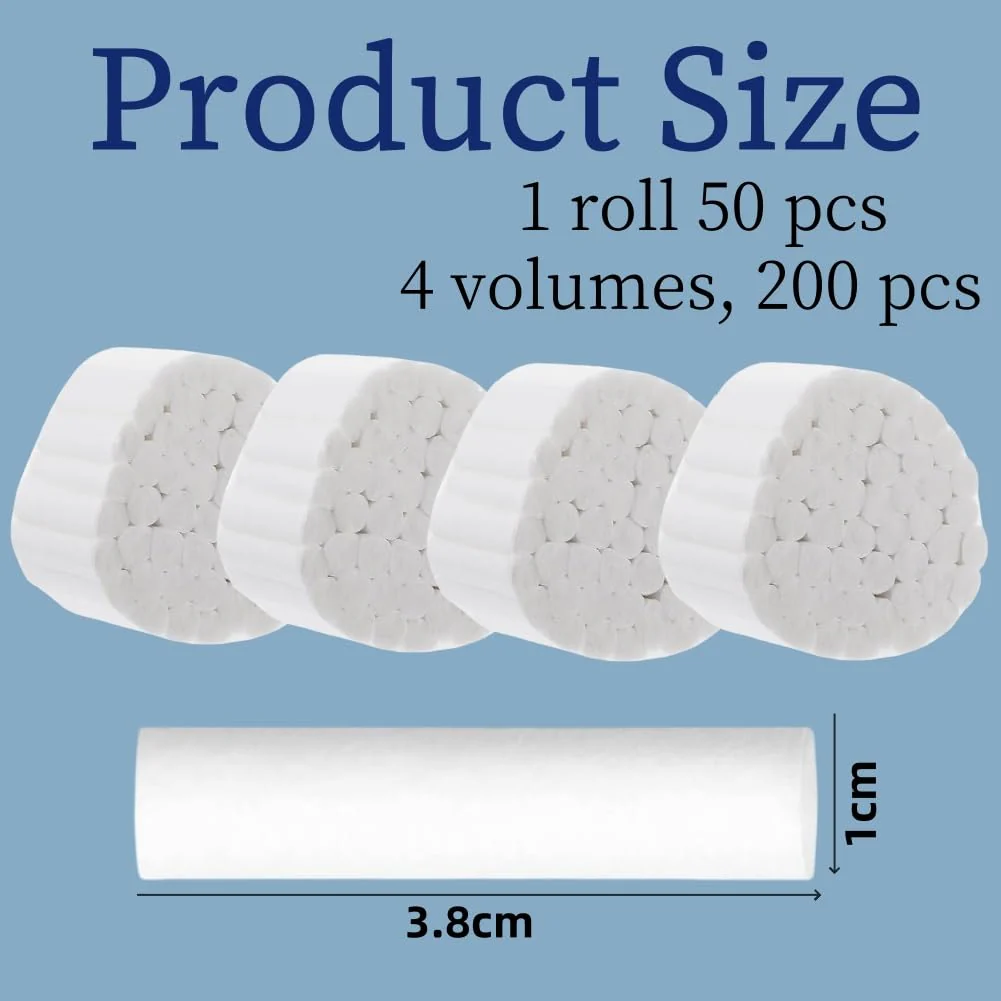 Cotton Rolls, Dental Cotton Rolls, Dental Cotton Rolls, Cotton Rolls for Dentist, Dental Cotton Rolls, Highly Absorbent Cotton Ball, Nose Plug, Cotton Ball for Children, Adults, Nosebleeds Kit - Image 7