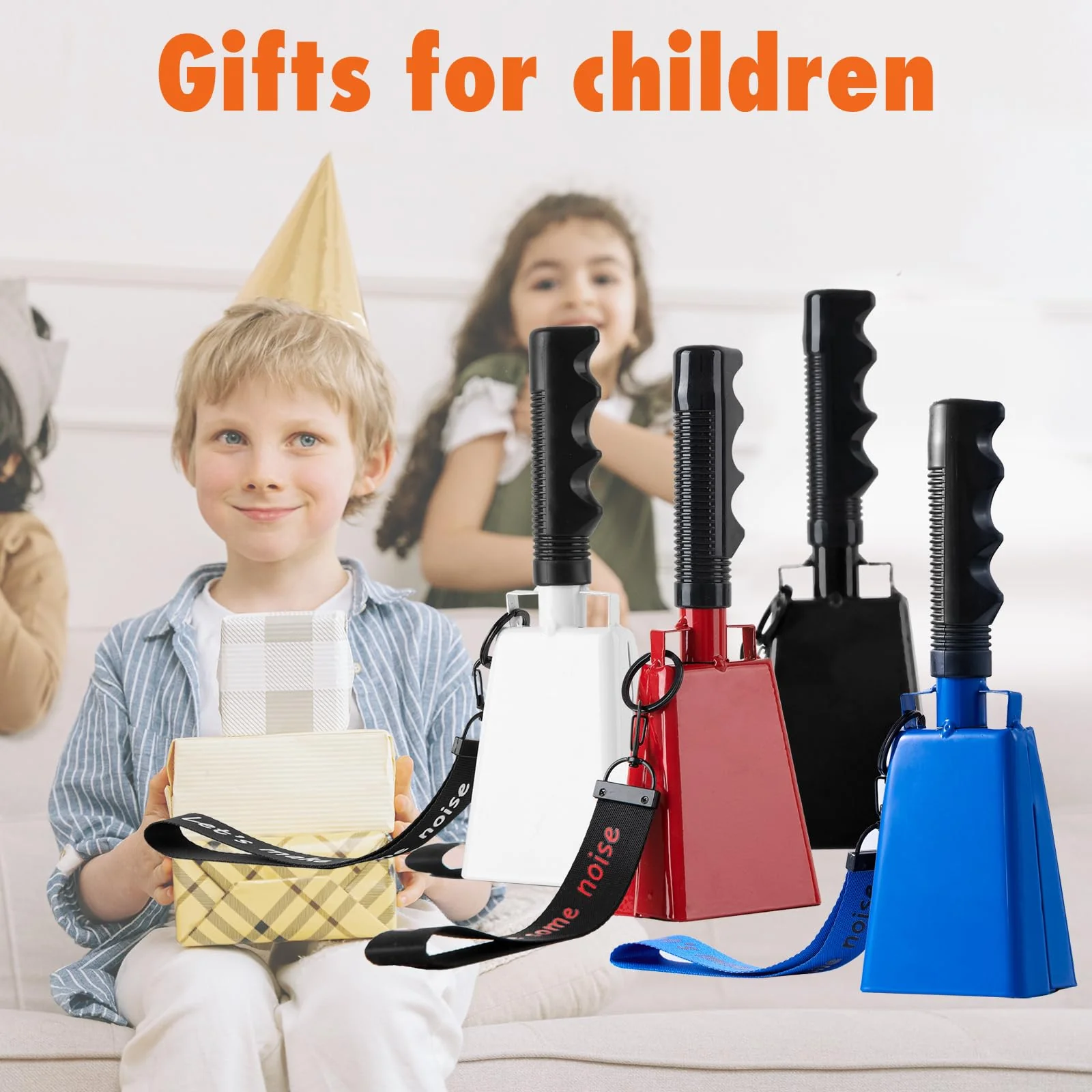 Cow Bells with Wrist Strap - Cowbell with Handle 2pcs, Customizable Cowbells for Sporting Events, for Football Games,Party, Concert, Graduations, Farm Ranch (black) black - Image 6