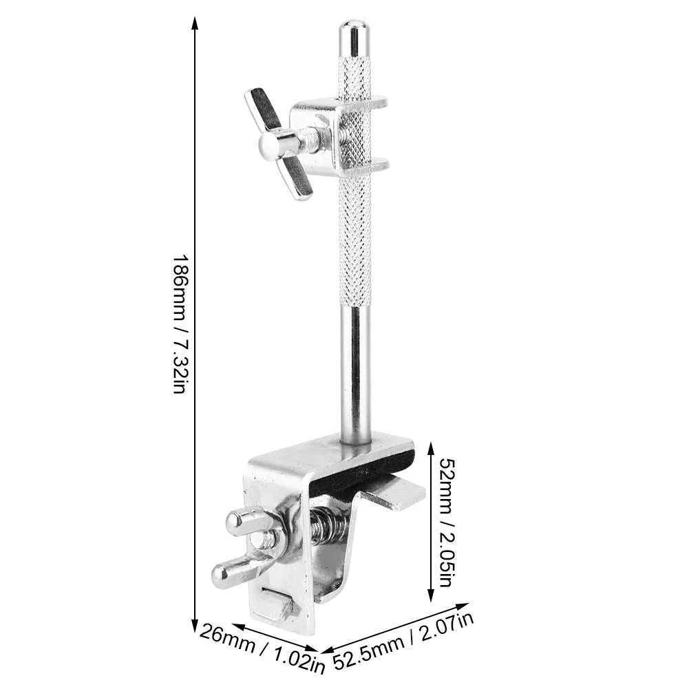 Cowbell Clamp, Drum Jazz Mounting Bracket Drummer Hoop Mounted Clamping Jaws Adjustable Height Angle Rod Arm Standard Holder Kit Tambourine Bass Set Percussion Musical Instrument Accessories Up Down - Image 6