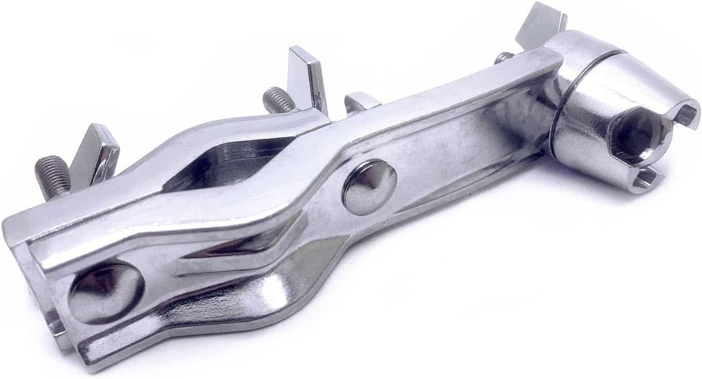 Cowbell Clamp Percussion Mounting Bracket with Z Arm Holder for Drum Set Accessory Chrome - Image 2