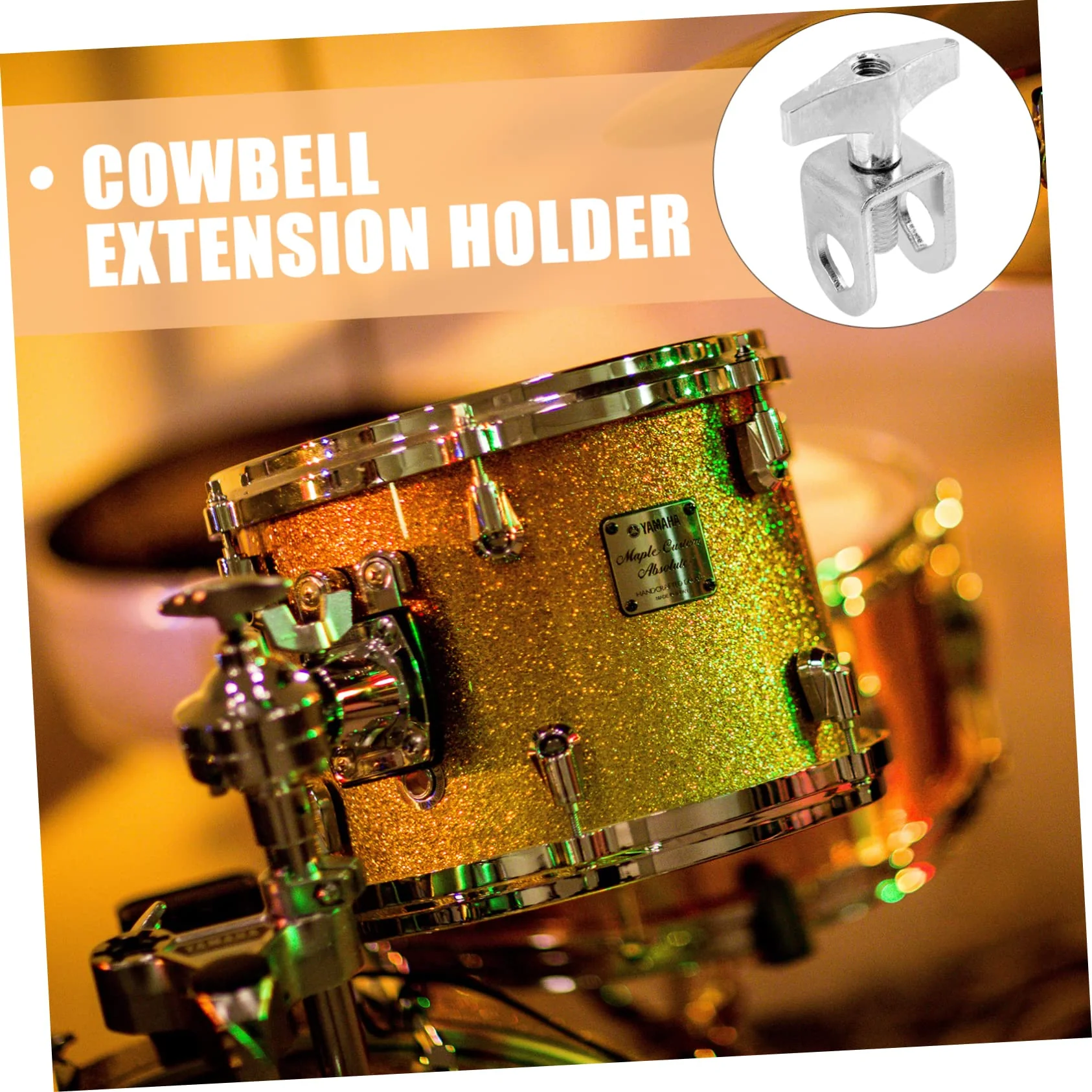 Cowbell Clip Hardware Brackets Metal Bracket Moon Gels for Drums Drum Set Cowbell Clip Cowbell Mounting Clamp Cowbell Accessories Drum Music Instrument Part Metal Cowbell Clip - Image 4