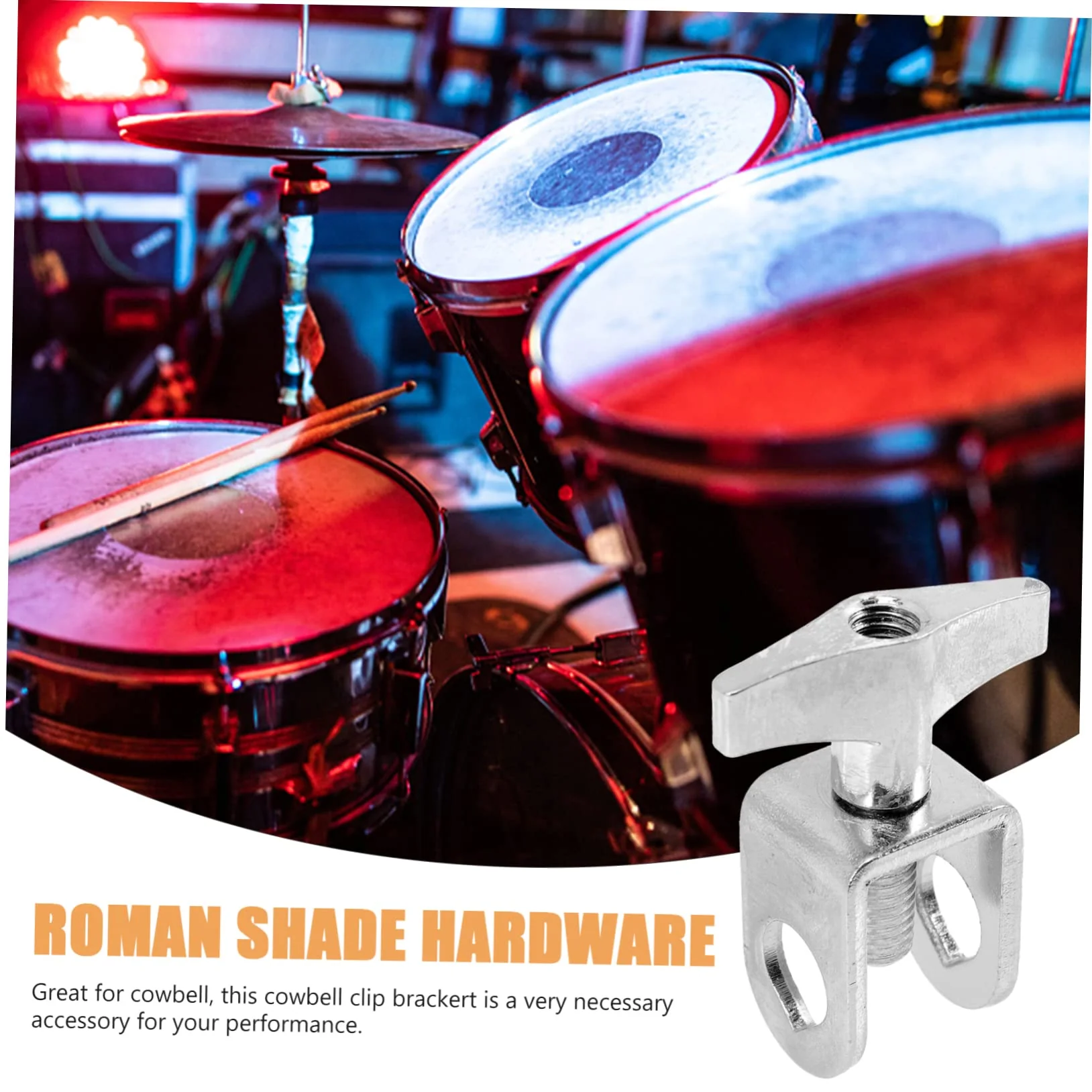 Cowbell Clip Hardware Brackets Metal Bracket Moon Gels for Drums Drum Set Cowbell Clip Cowbell Mounting Clamp Cowbell Accessories Drum Music Instrument Part Metal Cowbell Clip - Image 7