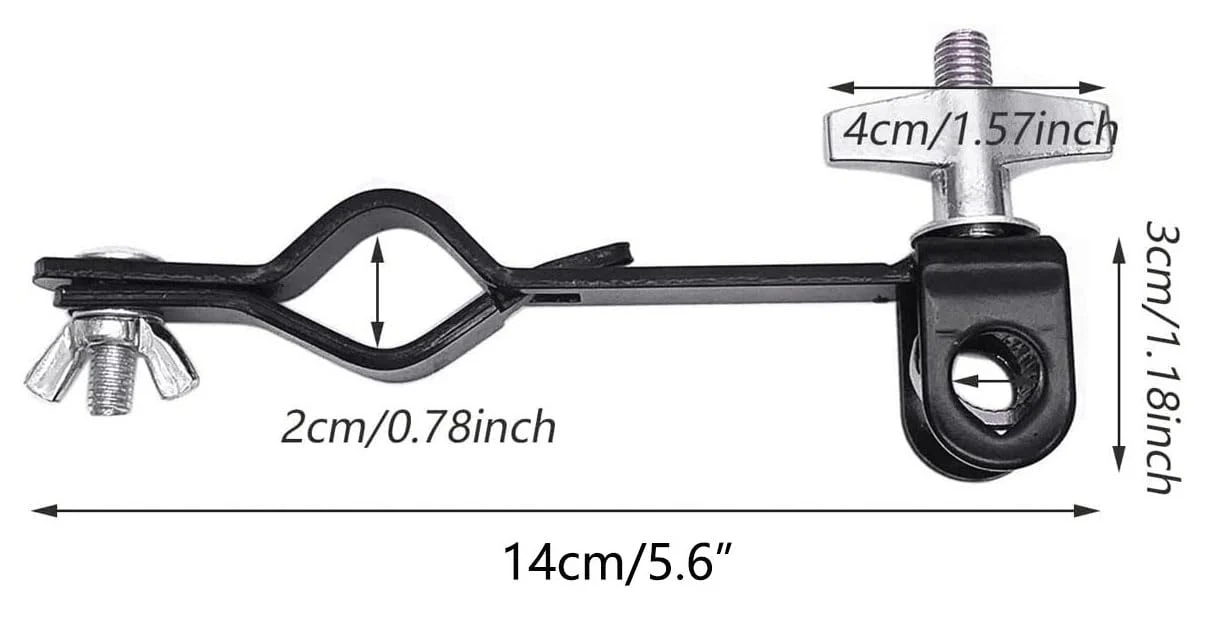 Cowbell Holder Clamp Drum Set Mounting Clamp Bracket for Jam Blocks Tambourine Cymbal Black Powder Coated Steel - Image 5