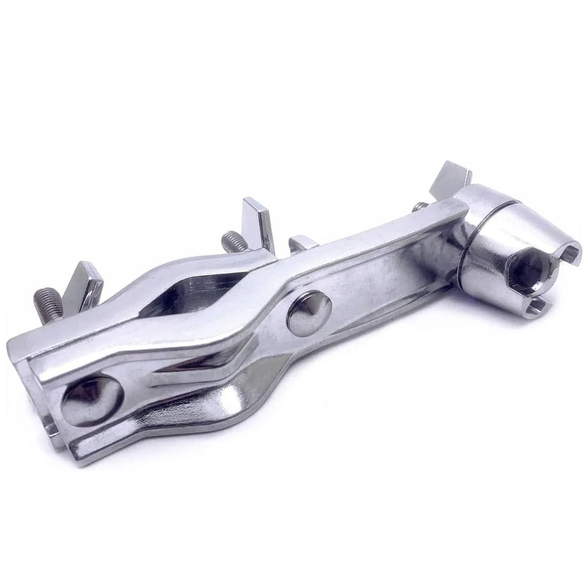 Cowbell Mounting Clamp with 9.5 mm Steel Arm Short Cowbell L Rod Holder Cowbell Percussion Mount Rod Mounting Bracket for Jam Blocks Tambourine Drum Set Parts Hardware, Silver - Image 3