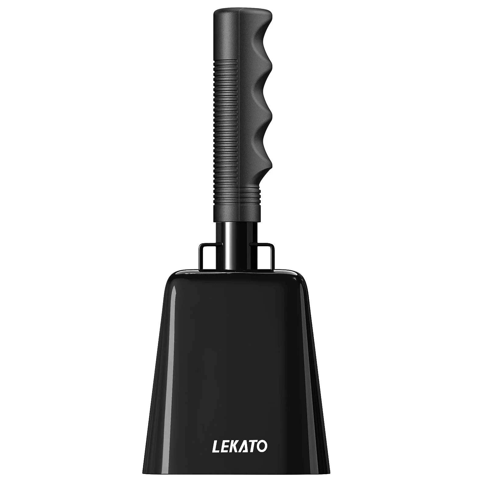 Cowbell Noise Makers with Handle, Cowbell for Sporting Events 8 Inch Cheering Steel Cow Bell for Football Games,Party, Concert, Graduation, School, Farm Ranch(Black) Black - Image 2