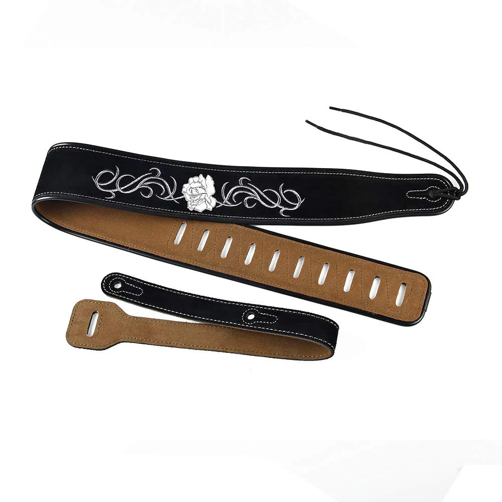 Cowhide Guitar Strap Soft Comfable Durable Electric Guitar Strap Bass Strap Adjustable Acoustic Guitar Belt Width 7cm (Y22) Y22 - Image 2