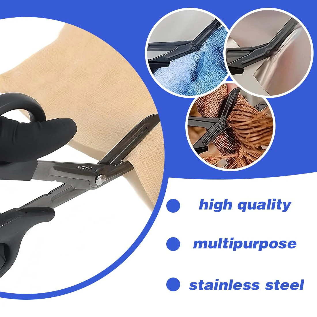 COYUN Pack of 2 Medical Bandage Scissors, Bandage Scissors, Rescue Scissors, Emt and Trauma Scissors, Stainless Steel Bandage Scissors for Nurses, Medical Students, Emergency Room, Black + Blue - Image 3