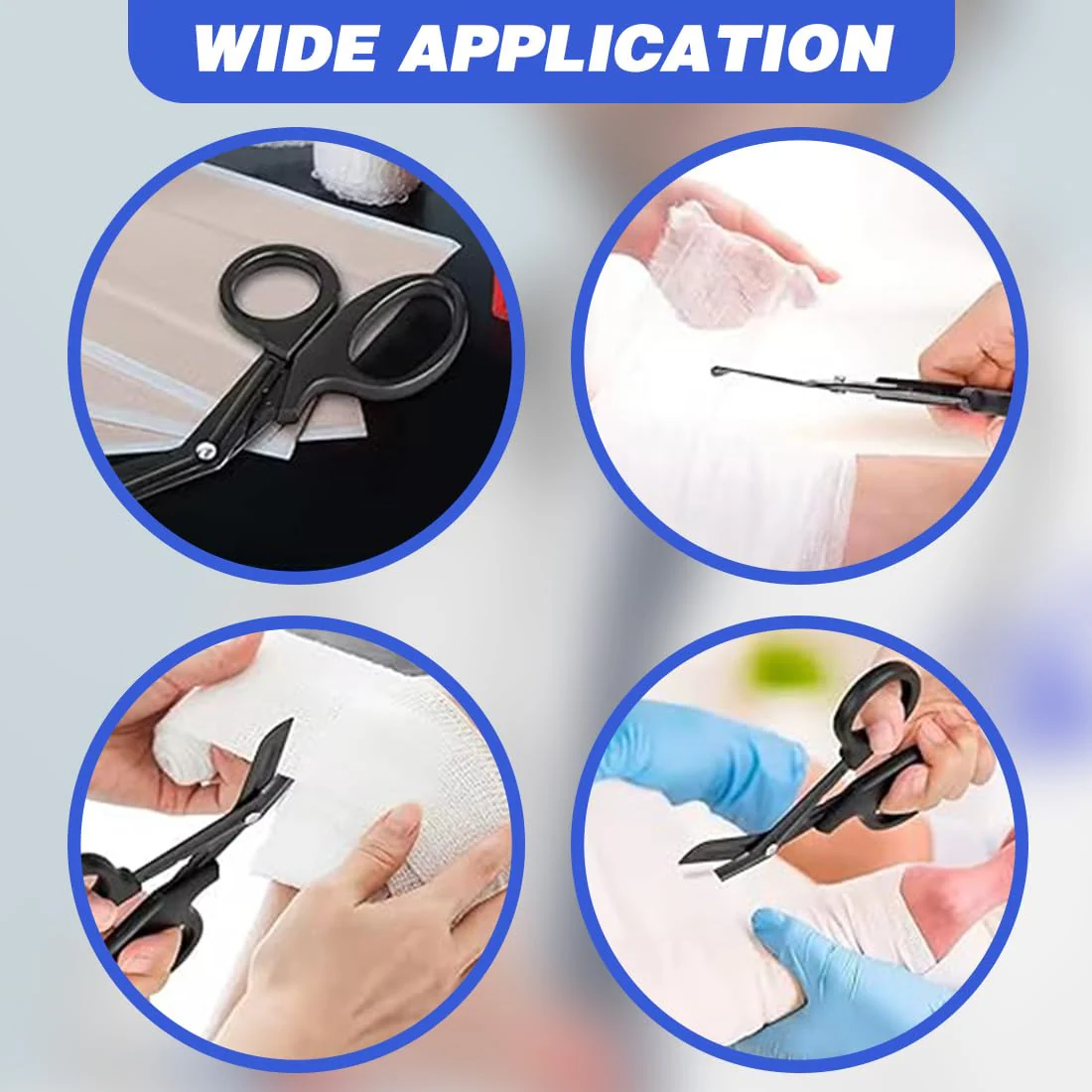 COYUN Pack of 2 Medical Bandage Scissors, Bandage Scissors, Rescue Scissors, Emt and Trauma Scissors, Stainless Steel Bandage Scissors for Nurses, Medical Students, Emergency Room, Black + Blue - Image 6