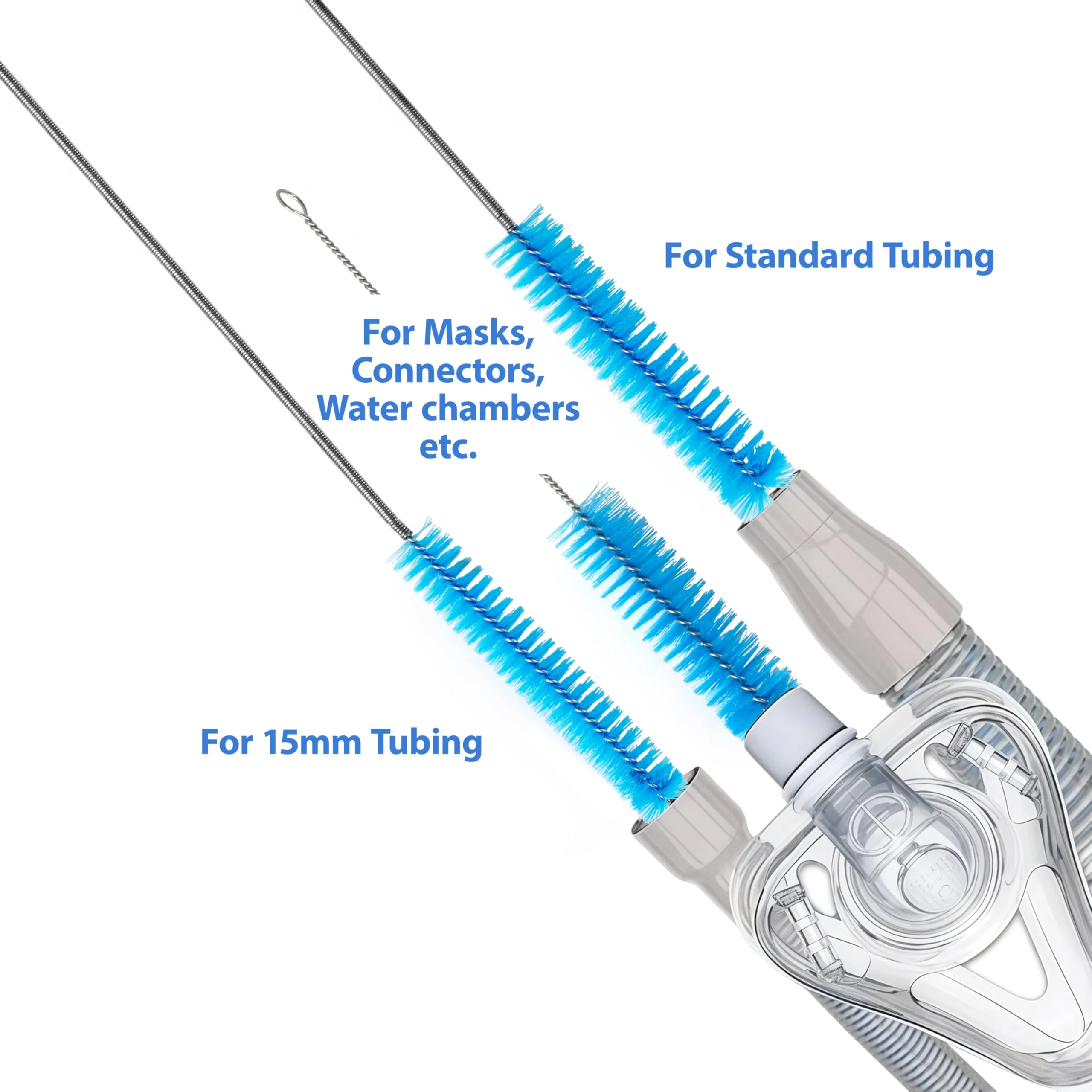 CPAP Cleaning Set, Hose Cleaning Brush, Pipe Brush Cleaning Brush for Hose and Device, Cleaner Hose Brush Accessories for Cleaning for CPAP Hoses Tube (Blue) - Image 5