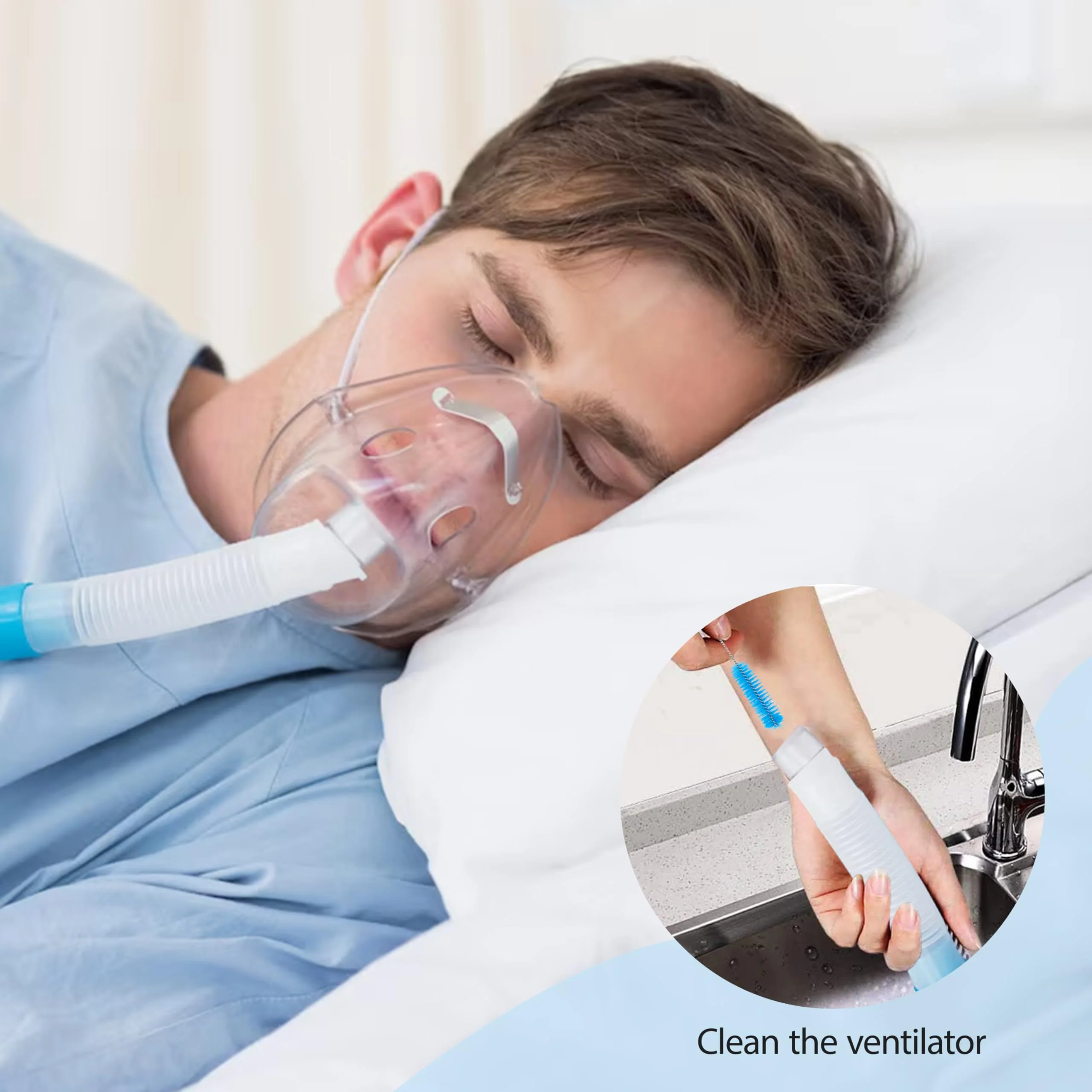 CPAP Cleaning Set, Hose Cleaning Brush, Pipe Brush Cleaning Brush for Hose and Device, Cleaner Hose Brush Accessories for Cleaning for CPAP Hoses Tube (Blue) - Image 7