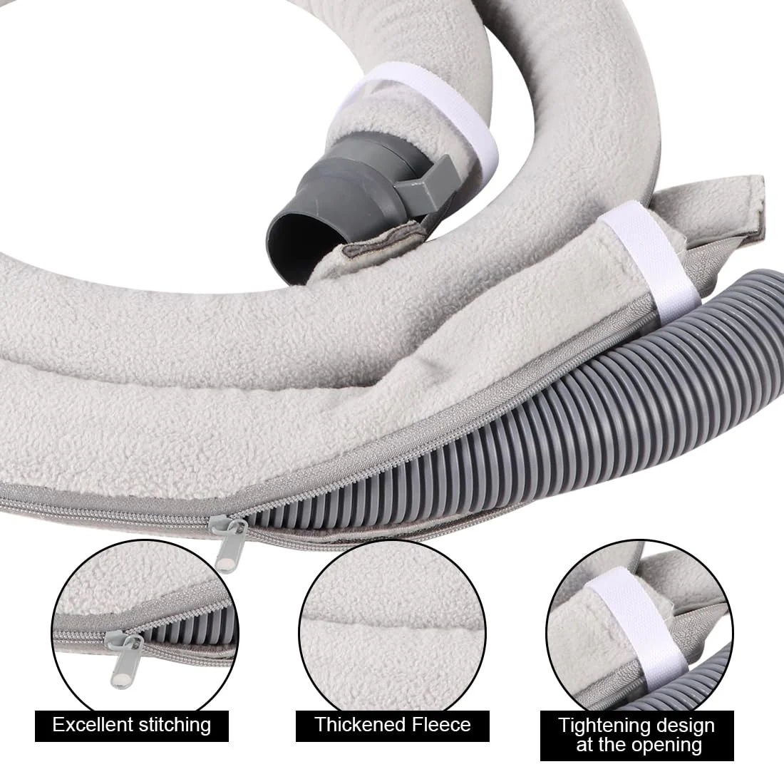 CPAP Hose Cover CPAP Mask Tube Protector Soft Fleece Hose Insulator with Zip 6 ft Universal Heat Insulation Sleeve for Hose Cuff of Spare Parts - Image 2