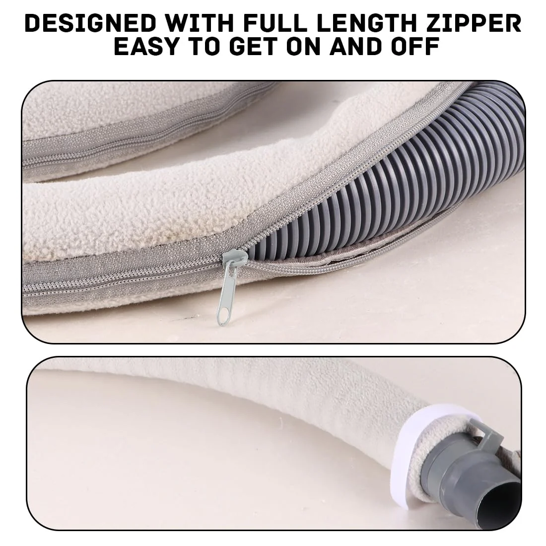 CPAP Hose Cover CPAP Mask Tube Protector Soft Fleece Hose Insulator with Zip 6 ft Universal Heat Insulation Sleeve for Hose Cuff of Spare Parts - Image 5