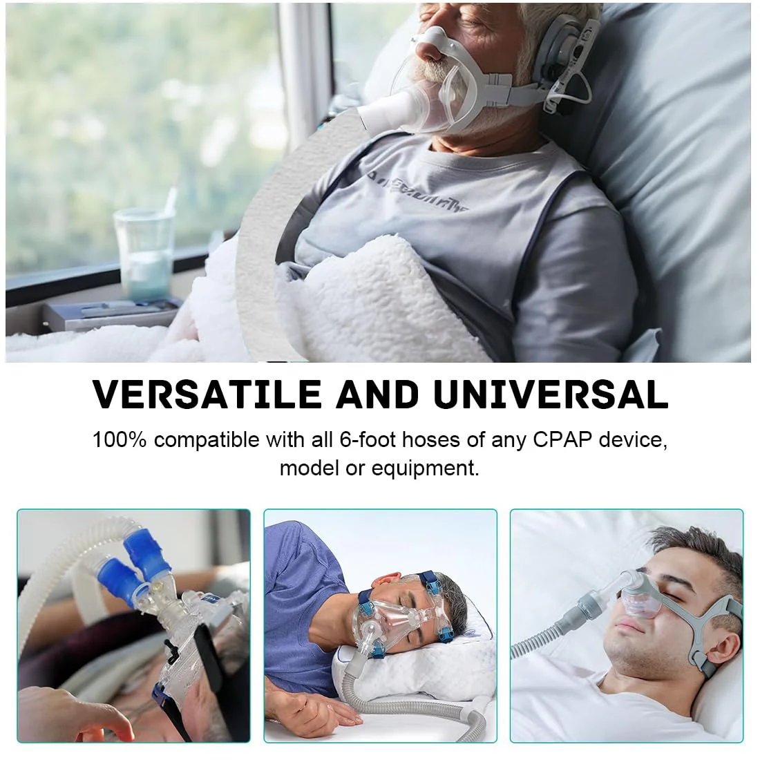 CPAP Hose Cover CPAP Mask Tube Protector Soft Fleece Hose Insulator with Zip 6 ft Universal Heat Insulation Sleeve for Hose Cuff of Spare Parts - Image 6