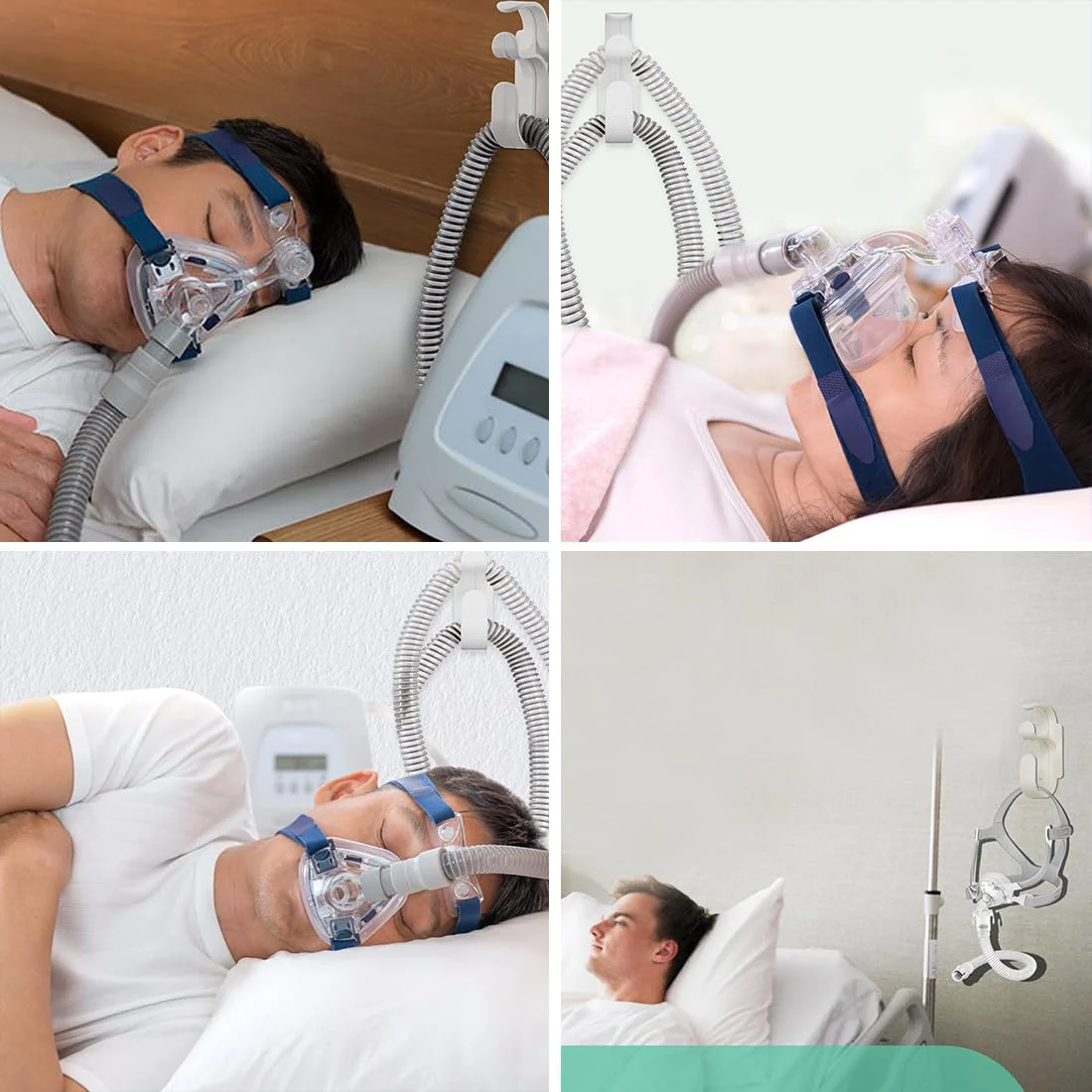 CPAP Hose Holder CPAP Hose Holder Organiser with 2 Self-Adhesive Backs CPAP Mask Hooks for Cpap Accessories, Bed, Kitchen - Image 4