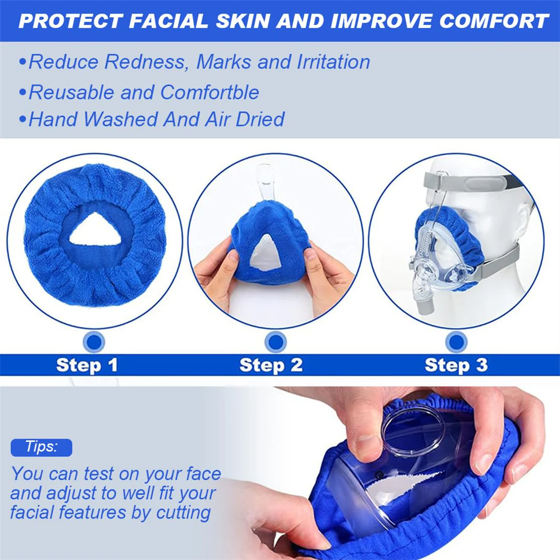 CPAP Mask Inserts Nose Protection Mask Insert CPAP Mask Liner Pack of 4 Reusable Mask Cover for CPAP Respiratory Therapy Users - Image 3
