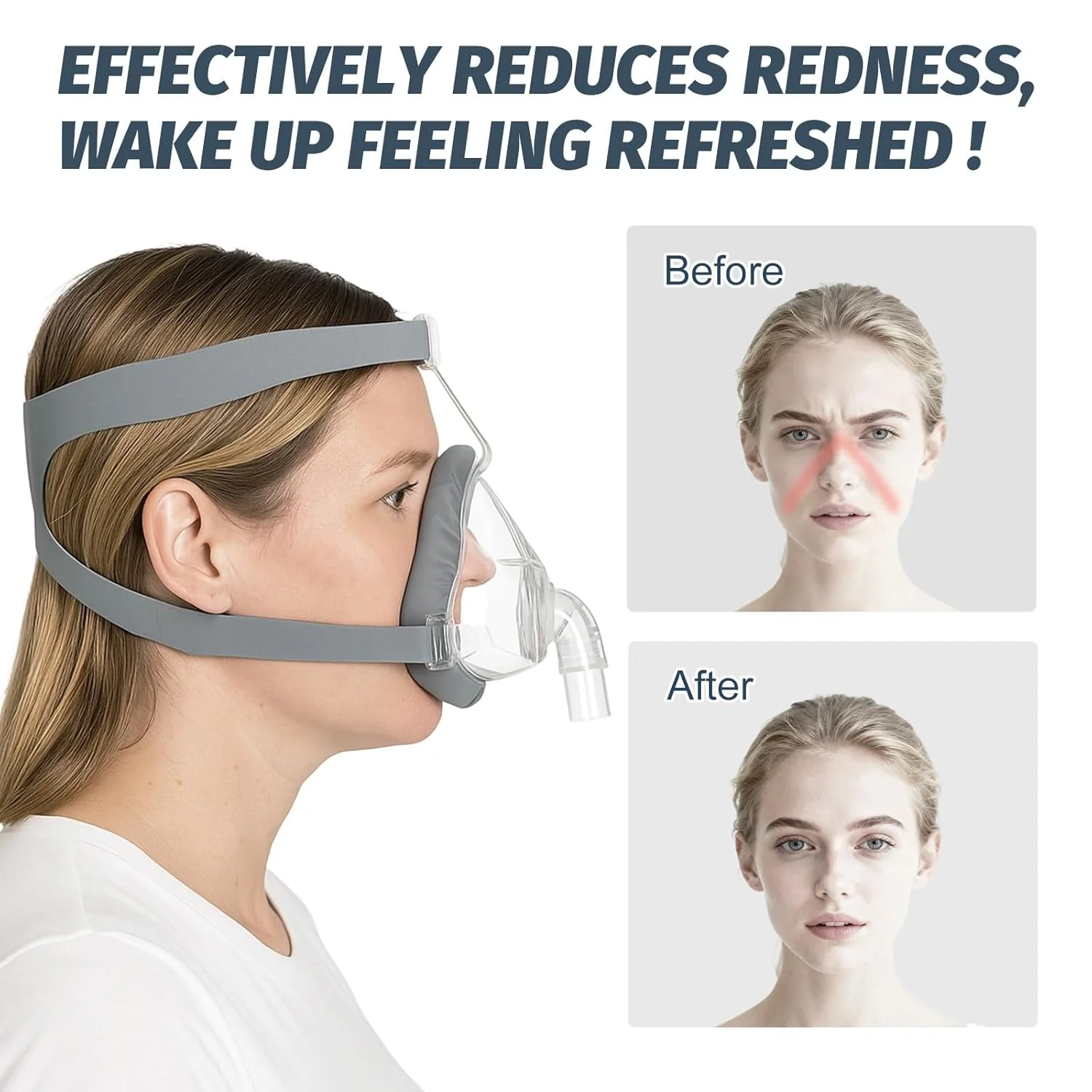 4PCS CPAP Mask Liners, Soft Mask Cushion Covers Washable for Airfit F20, Sleep Apnea Mask Liner, Universal CPAP Accessories Reusable Face Cushion Pads Fit for Most Full Face Masks, Reduce Noisy (Grey) - Image 5