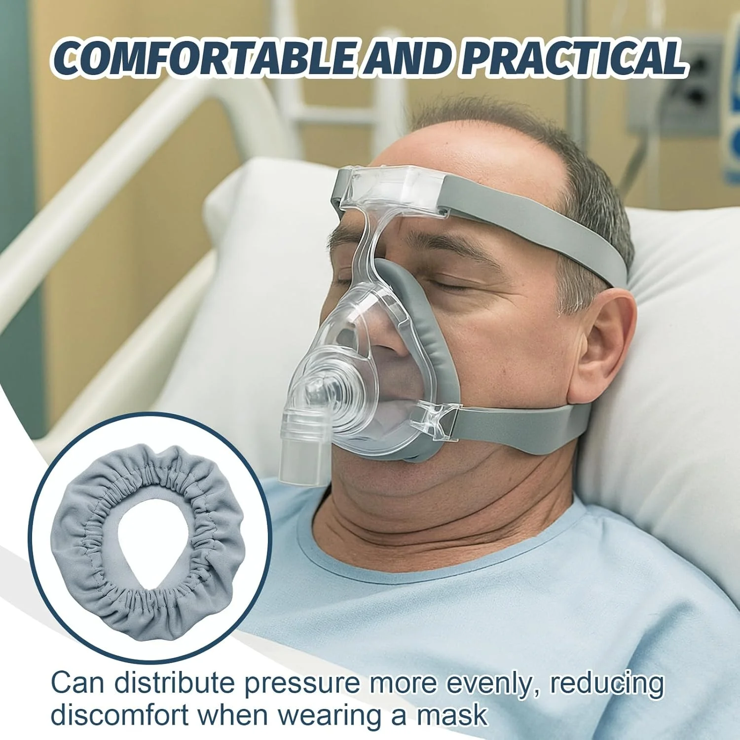 4PCS CPAP Mask Liners, Soft Mask Cushion Covers Washable for Airfit F20, Sleep Apnea Mask Liner, Universal CPAP Accessories Reusable Face Cushion Pads Fit for Most Full Face Masks, Reduce Noisy (Grey) - Image 6