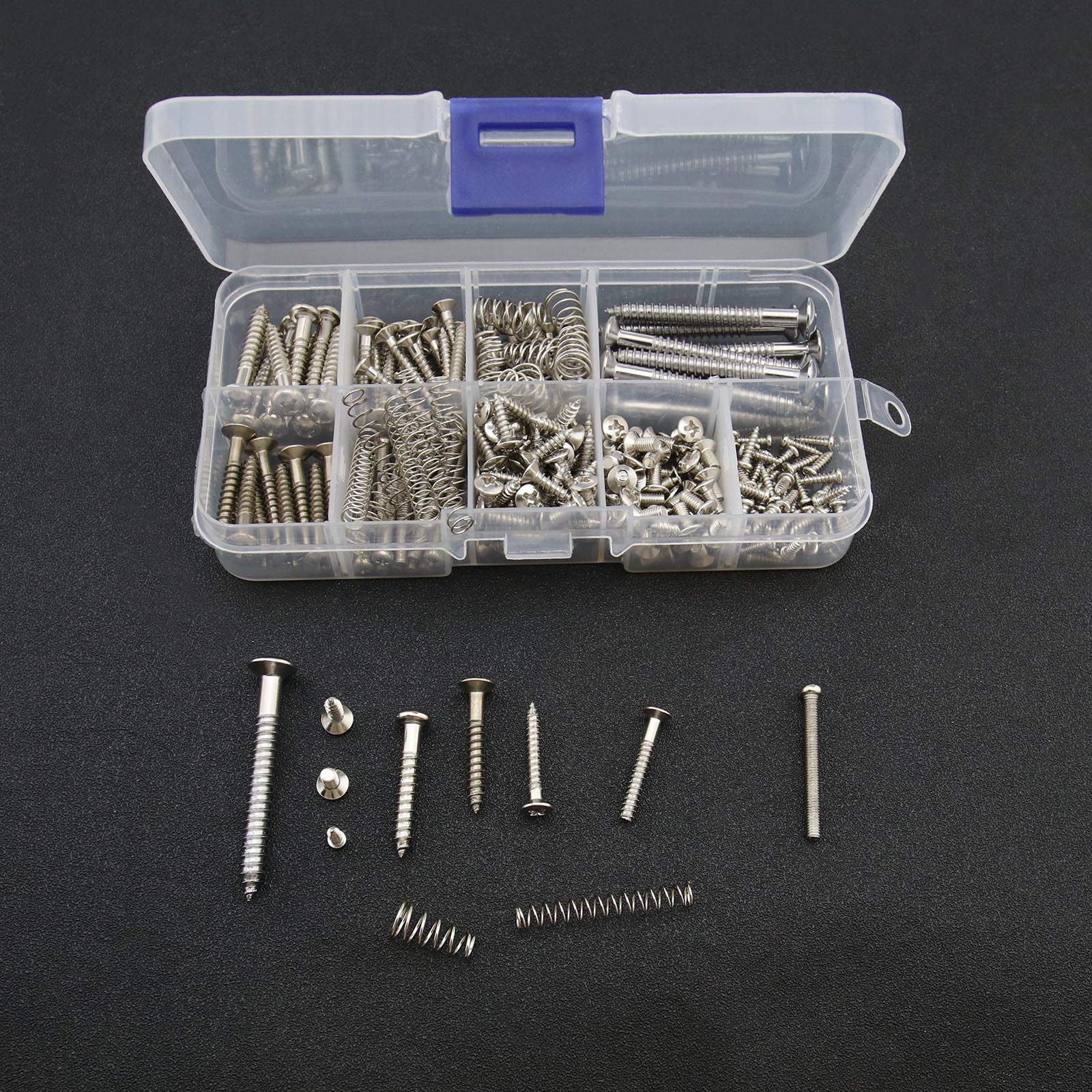 Create idea 149Pcs Guitar Screws Kit for Electric Guitar Bass Bridge Pickup Tuner Switch Neck Plate Pickguard with Storage Box 9 Types - Image 9