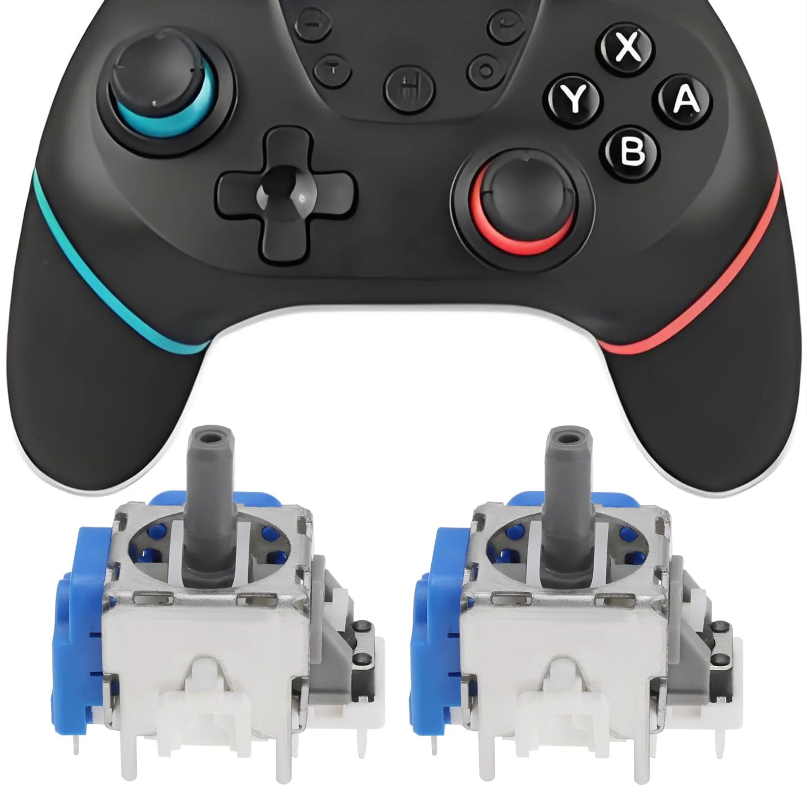 Create idea 2pcs Hall Effect Replacement Stick V3 Module Compatible with Switch Pro Controller Magnetic Effect Drift Fix Sensor Module Blue - Image 2