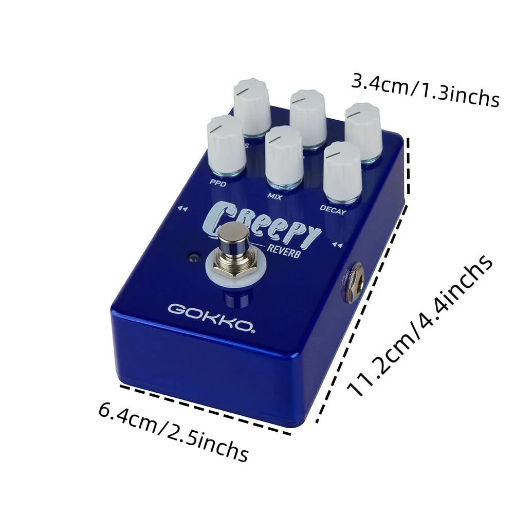 CREEPY REVERB GK - 26 - Versatile Reverb Pedal with 6 - Control Tone Shaping - True Bypass & Durable Metal Enclosure - Image 3
