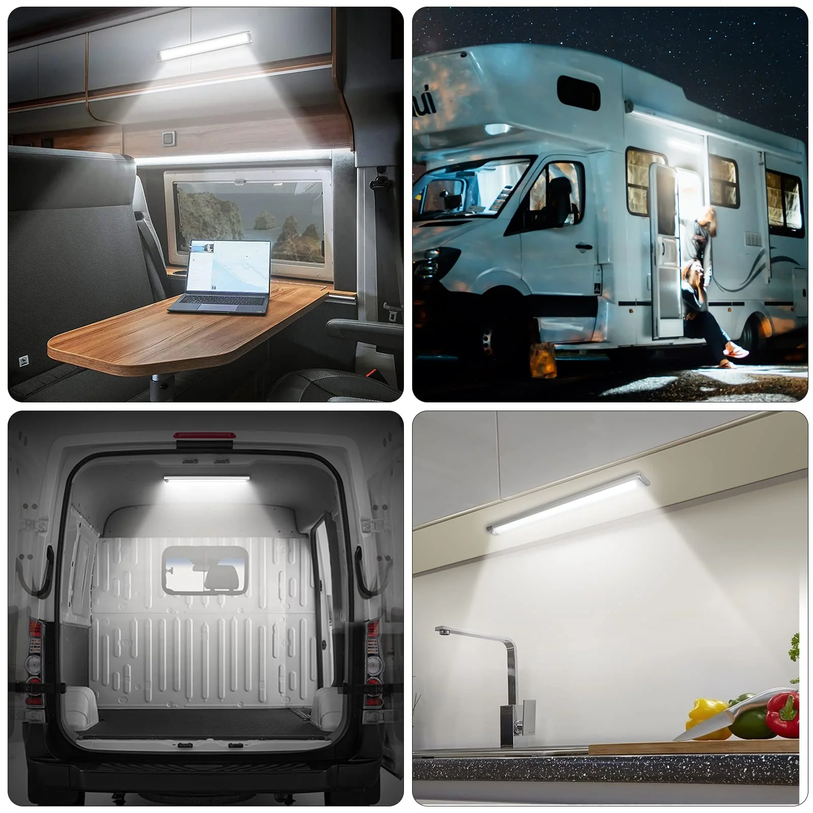 CT CAPETRONIX 12v LED Interior Light Bar, 168LEDs 15.4IN 1700LM 10W, DC 12v Volt led Strip Lights with Switch, for Enclosed Cargo Trailer Car RV Van Truck Lorry Camper Boat Caravan Motorhome (6Pcs) 168LEDs-6PCS - Image 7