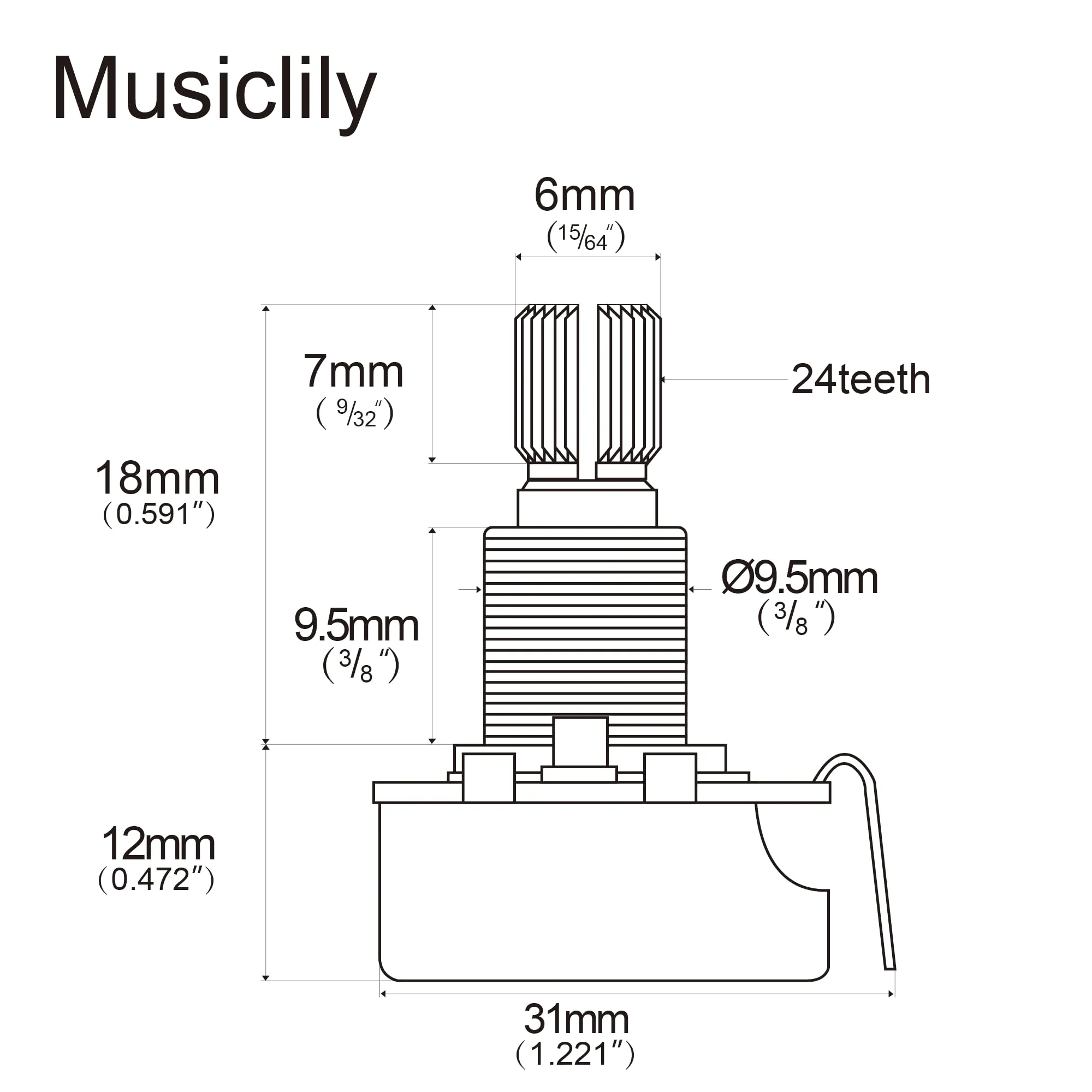 CTS 450 B500K Pots Standard Split Shaft 3/8 Inch 10% Linear Taper Potentiometers for Electric Guitar Bass (Set of 4) B500K x 4 - Image 2