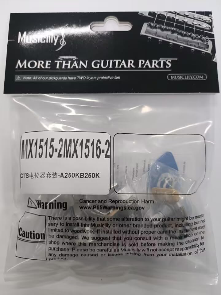 CTS 450 Series A/B250K Guitar Pots Split Shaft Fine 24-Splines Audio/Linear Taper Potentiometers for Electric Guitar/Bass, 10% Tolerance (2 Audio, 2 Linear) 250K Set - Image 9