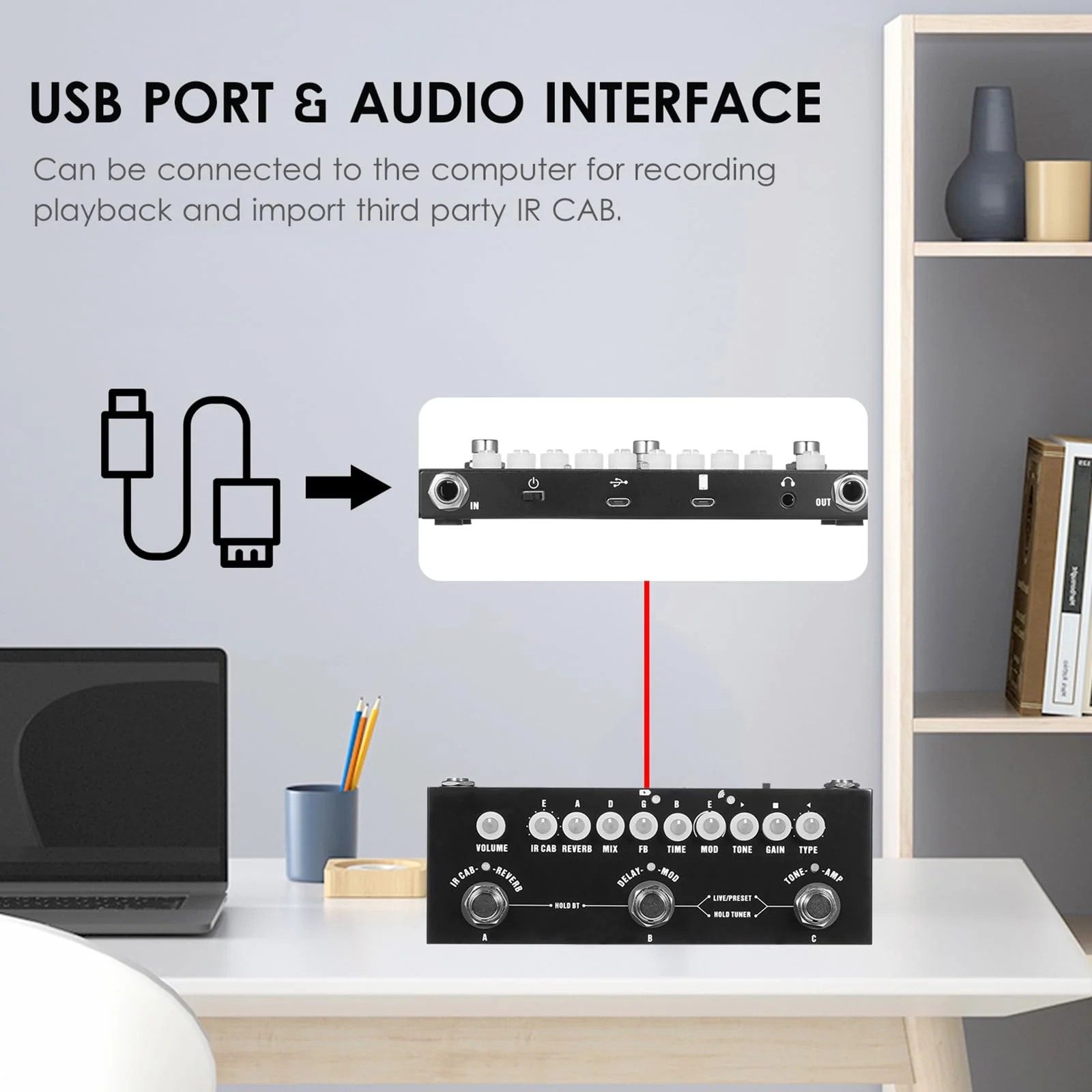 CUBE-BABY Guitar Multi-Effects Pedal with 8 IR Cabinet Simulations, Rechargeable Battery, and Precision Tuner - Image 6