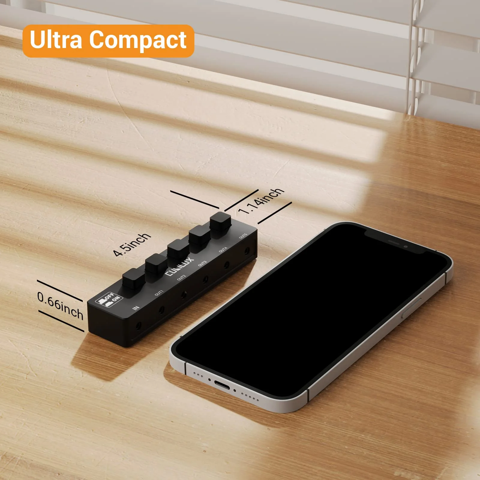 Cubilux 5-Way 3.5mm Headphone Splitter with Switch Control, Aluminum Case 5-Channel 1/8” Stereo Audio Splitter, Multi-Port TRS AUX Share/Split Box/HUB for Speaker Earphones Laptop PC Smartphone Tablet - Image 7